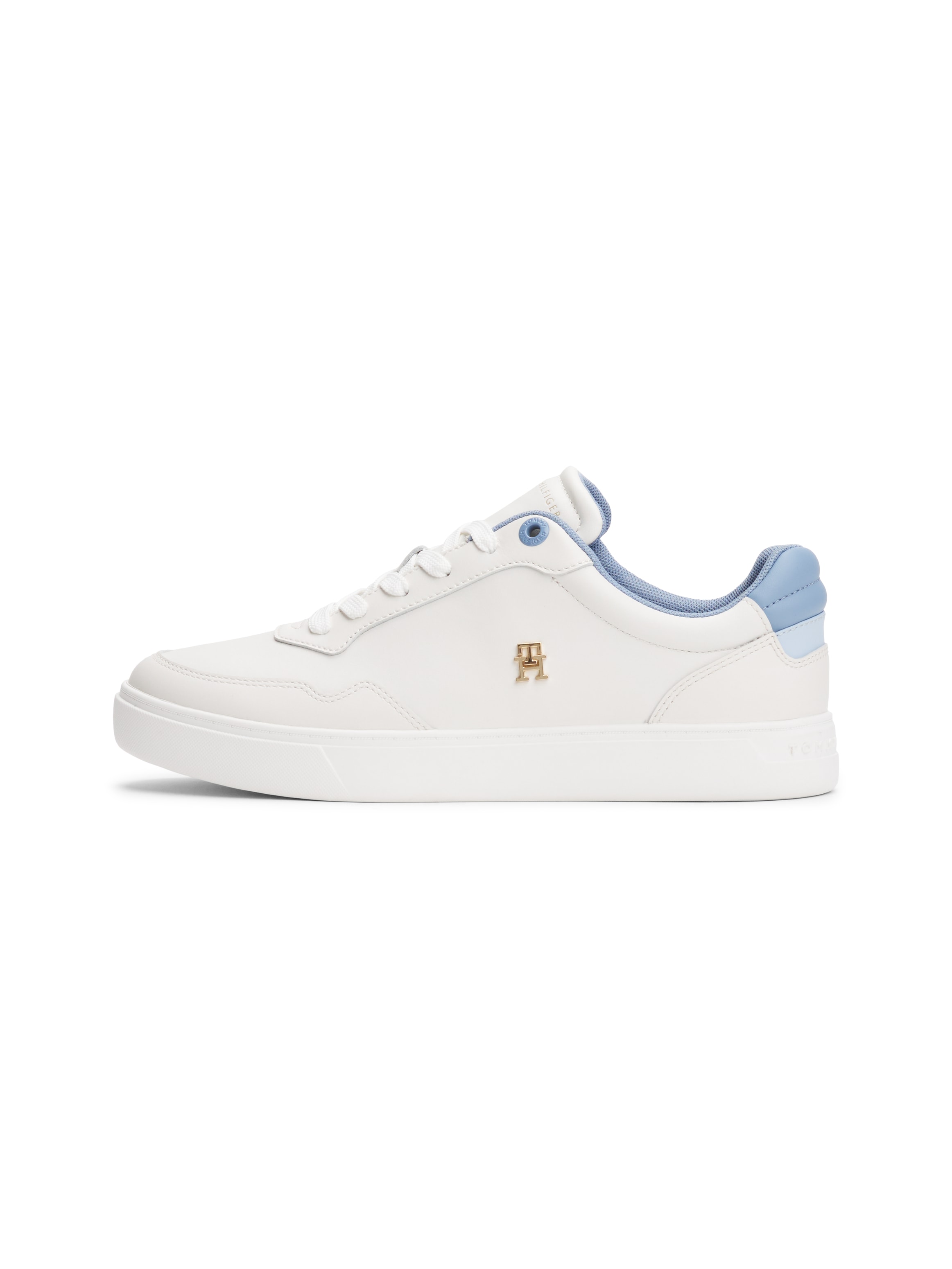 Tommy Hilfiger Plateausneaker »ESSENTIAL ELEVATED COURT SNEAKER«, Freizeitschuh, Halbschuh, Schnürer mit Ziernähten und Kontrastbesatz