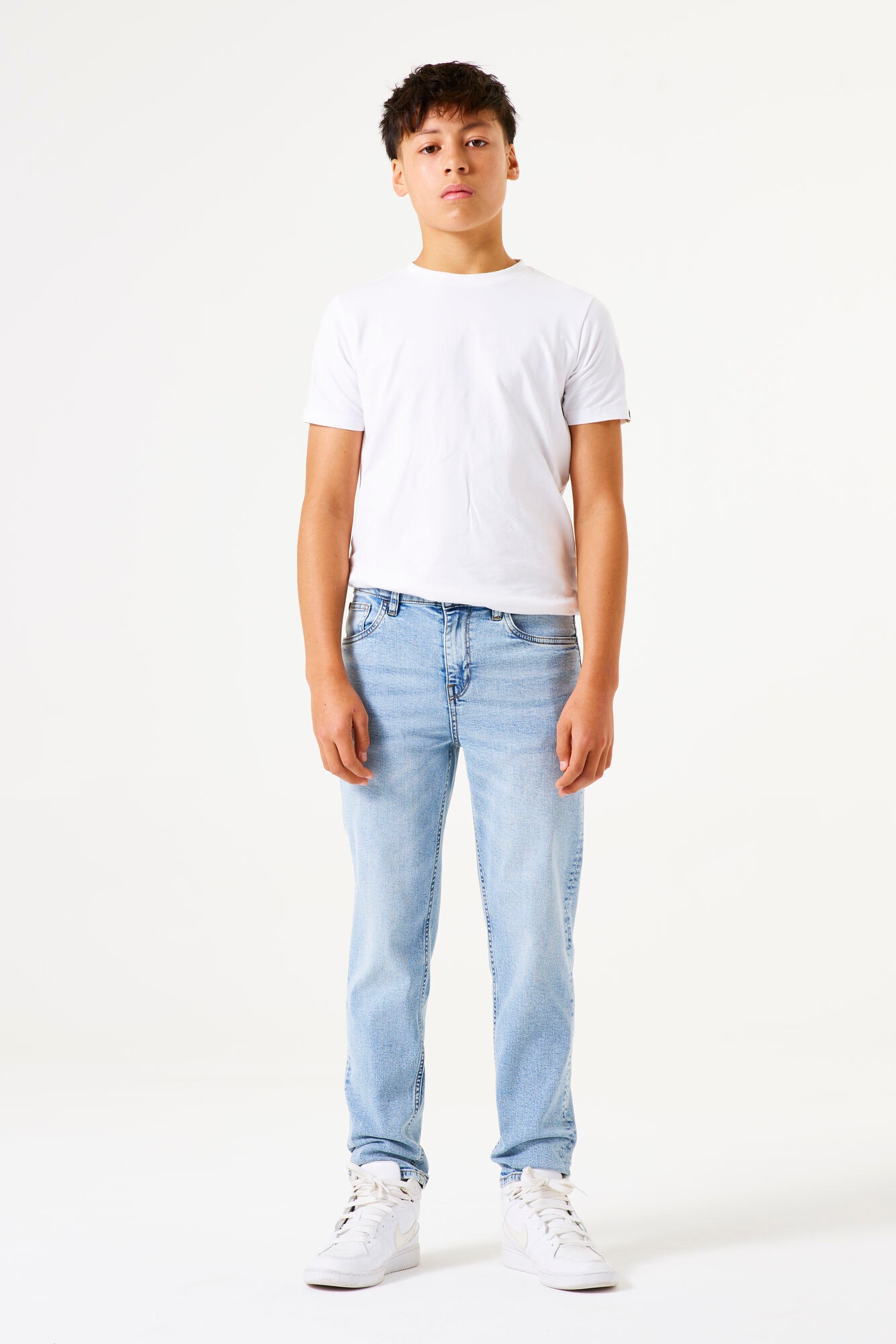 GARCIA Kinder Dad-Jeans "Dalino"light used 45, Gr. 158, Denim/Jeans, Obermaterial: 99% Baumwolle, 1% Elasthan, Jeans, for Boys, mit Destroyed Effekten