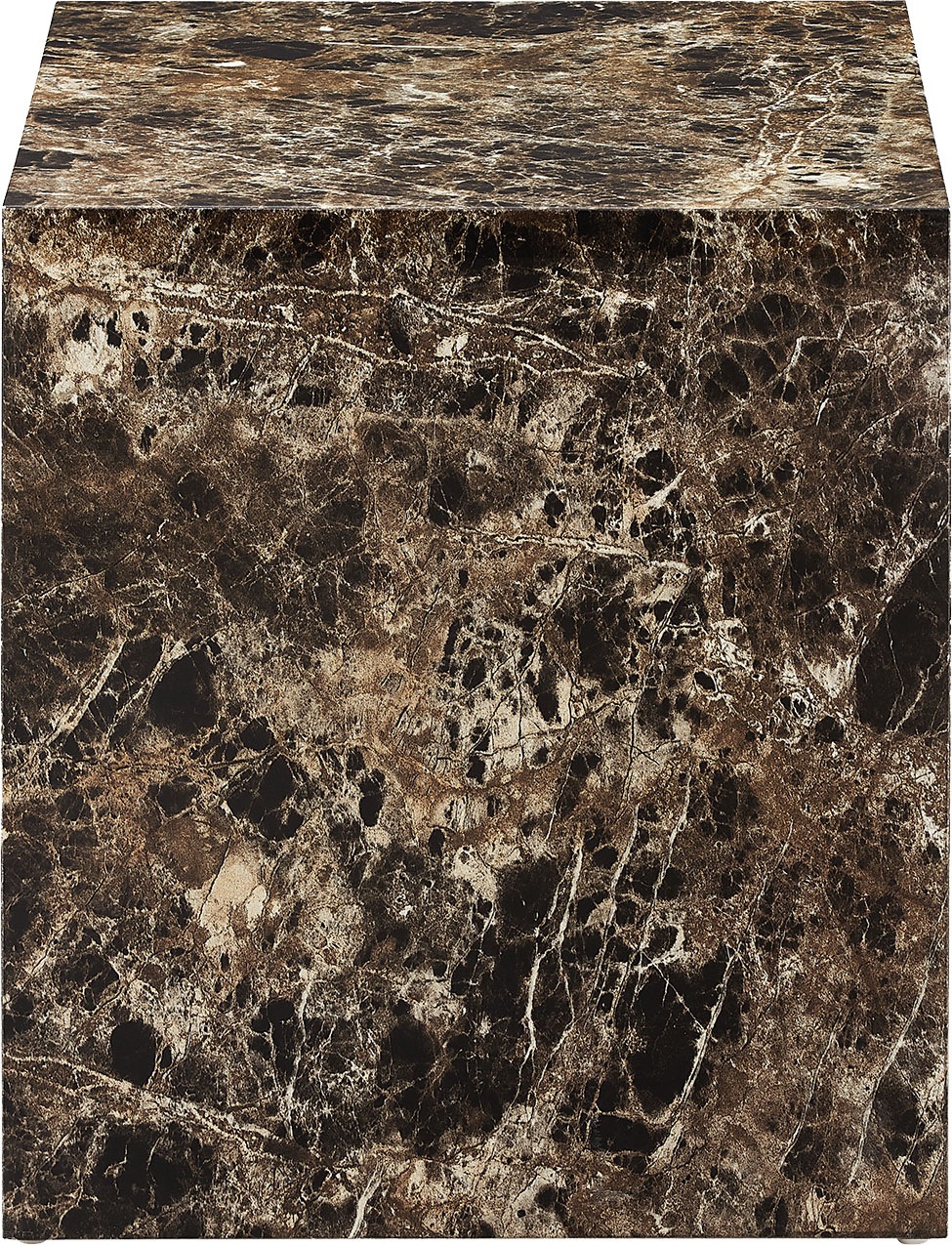 Beistelltisch SALESFEVER "Design-Tisch für jeden Raum", braun, B:45cm H:50cm T:45cm, MDF, mit Melaminfolie überzogen, Tische, Beistelltisch, quadratisch 45x45 cm, in Marmoroptik foliert 3