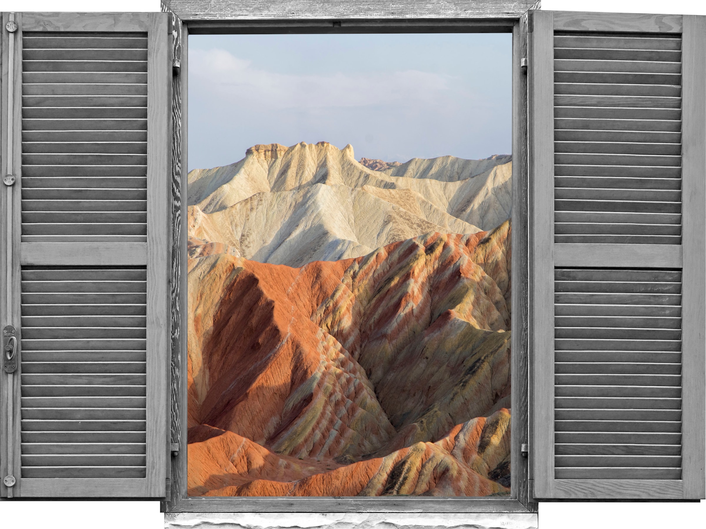Queence Sienos lipdukai »Berge« (1 St.) Sienų lipdukai paveikslas selbstklebend 3D langas