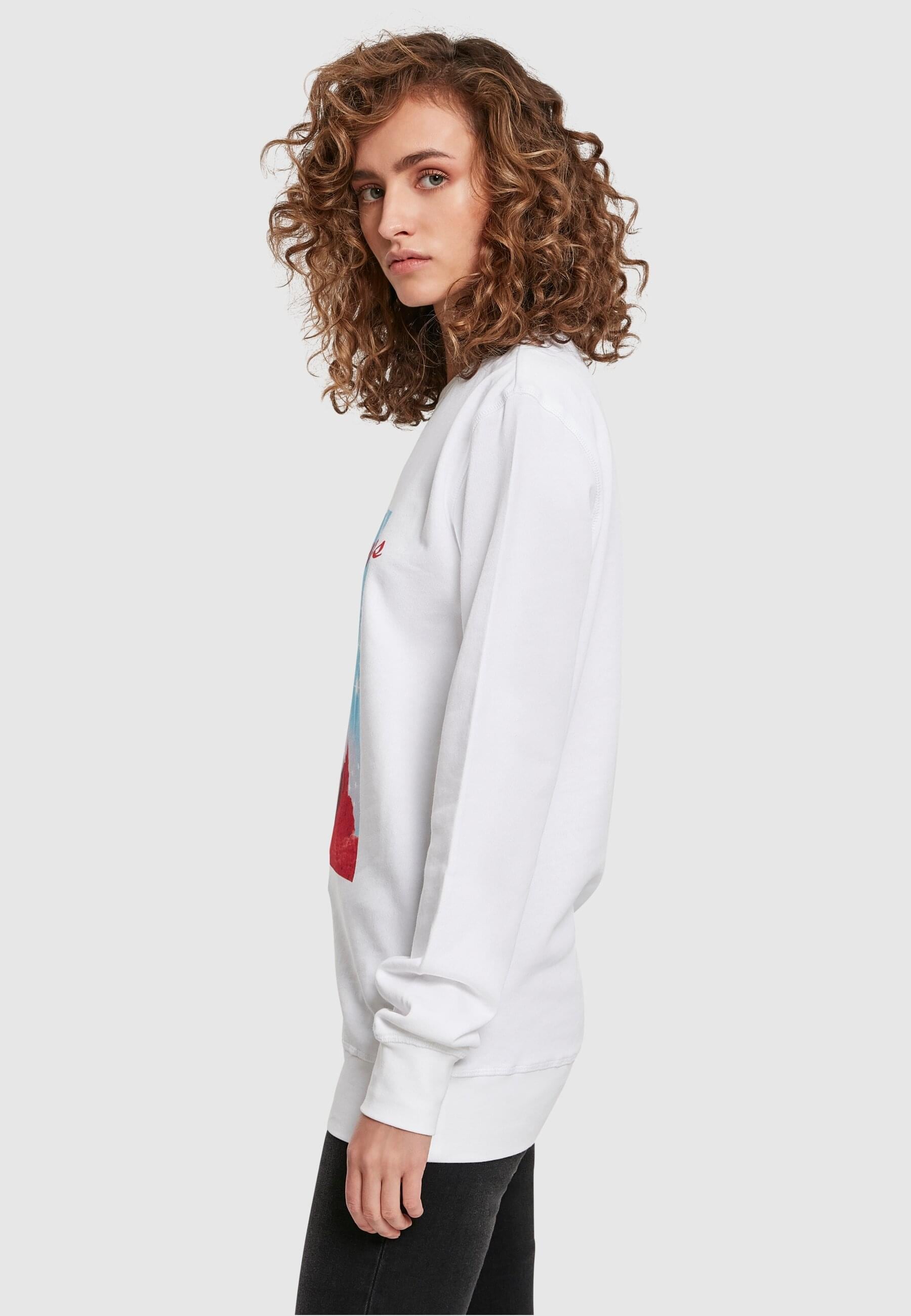 MisterTee Sweater »MisterTee Damen Ladies Merry Christmas Cat Crewneck«