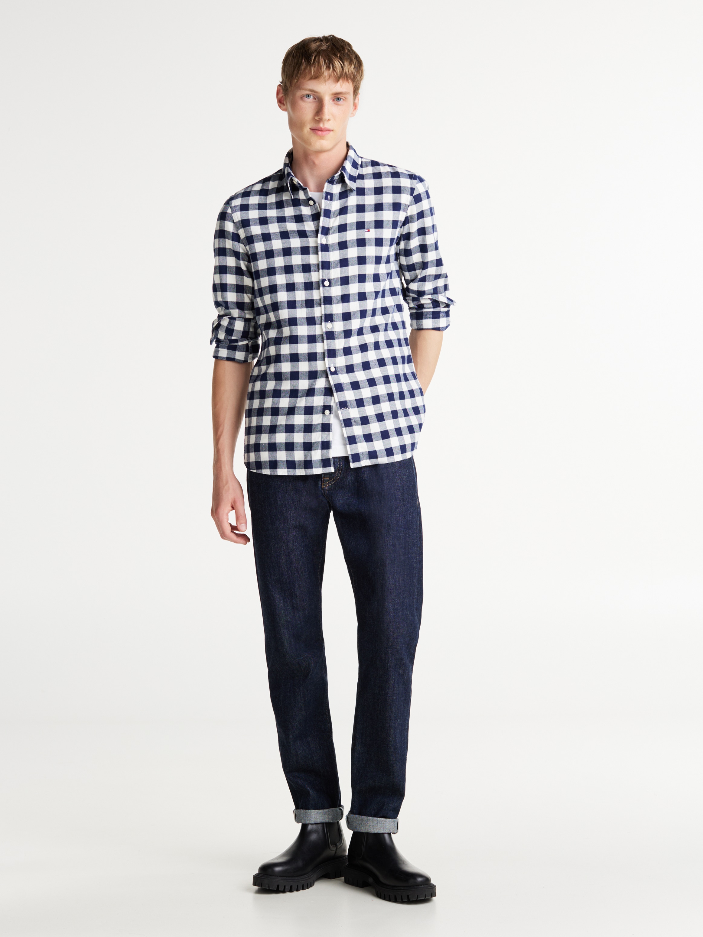 Tommy Hilfiger Langarmhemd »BRUSHED GINGHAM SF SHIRT«, modisch kariert