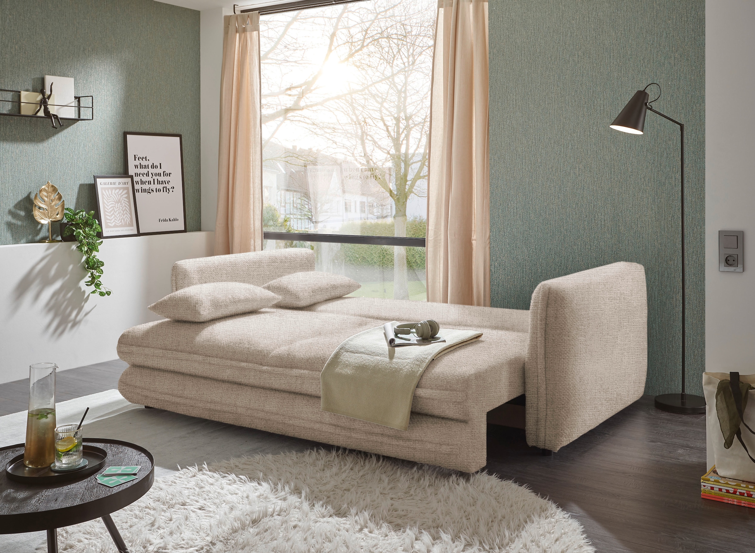 ED EXCITING DESIGN Schlafsofa »Stanley«, frei im Raum stellbar, mit Schlaffunktion und Bettkasten