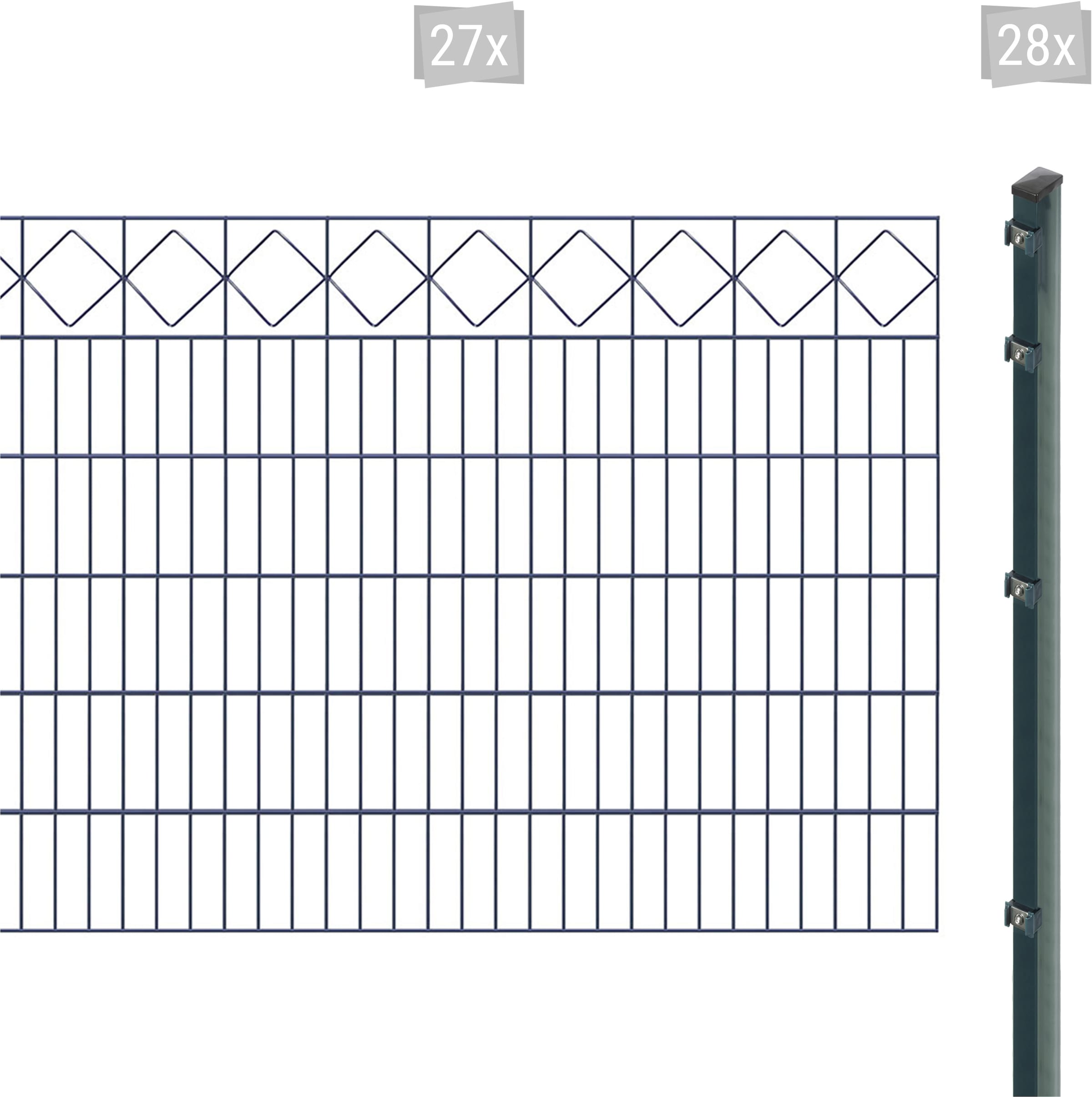 Arvotec Doppelstabmattenzaun "EXCLUSIVE 120 zum Einbetonieren "Karo" mit Zi günstig online kaufen