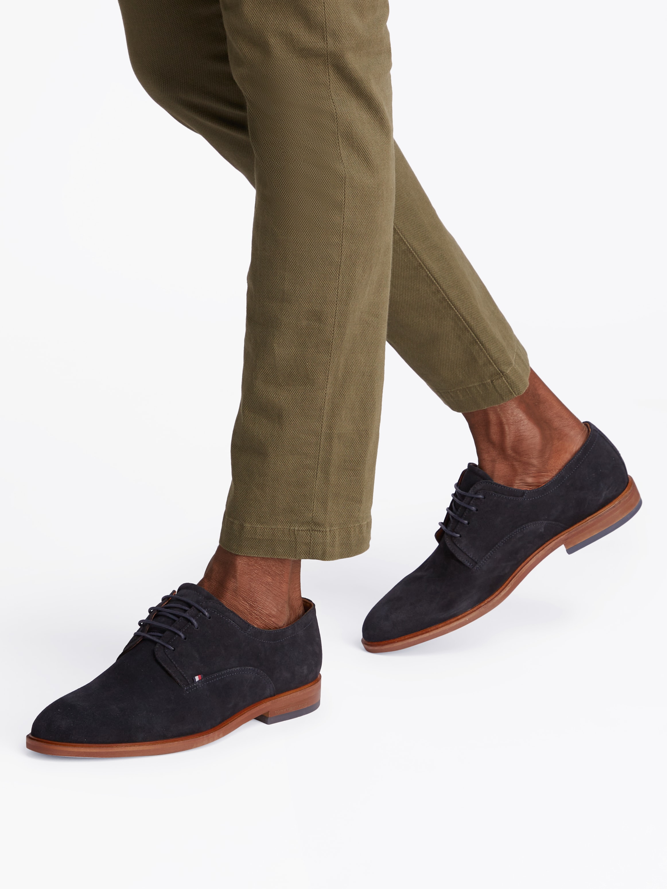 Tommy Hilfiger Schnürschuh "HILFIGER THUNIT SUEDE SHOE", Blockabsatz, Busin günstig online kaufen