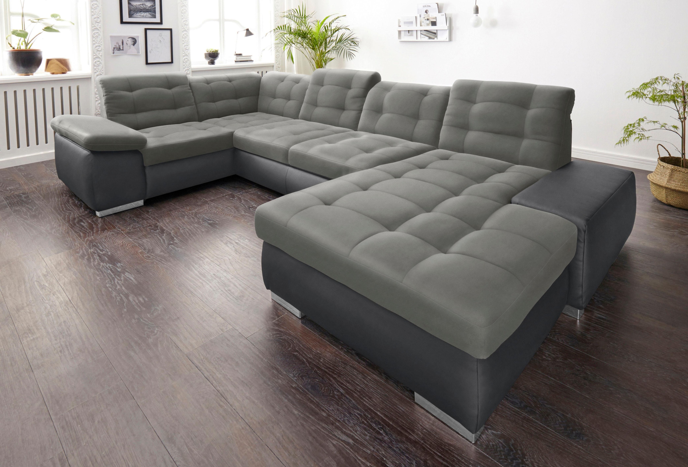 sit&more Wohnlandschaft "Ontario U-Form" XXL, wahlweise mit Schlaffunktion