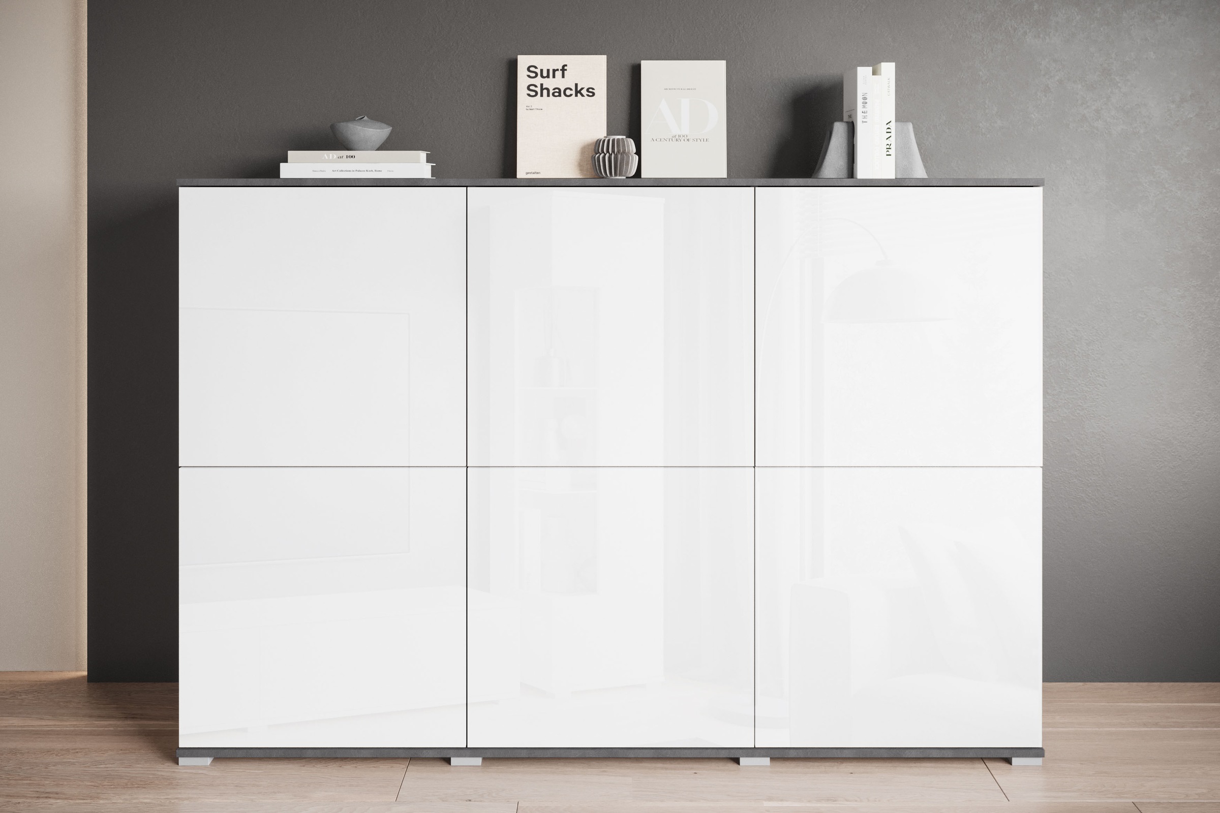 OTTO home Highboard "Kenia, moderne grifflose Hochkommode mit 6 Türen, Brei günstig online kaufen