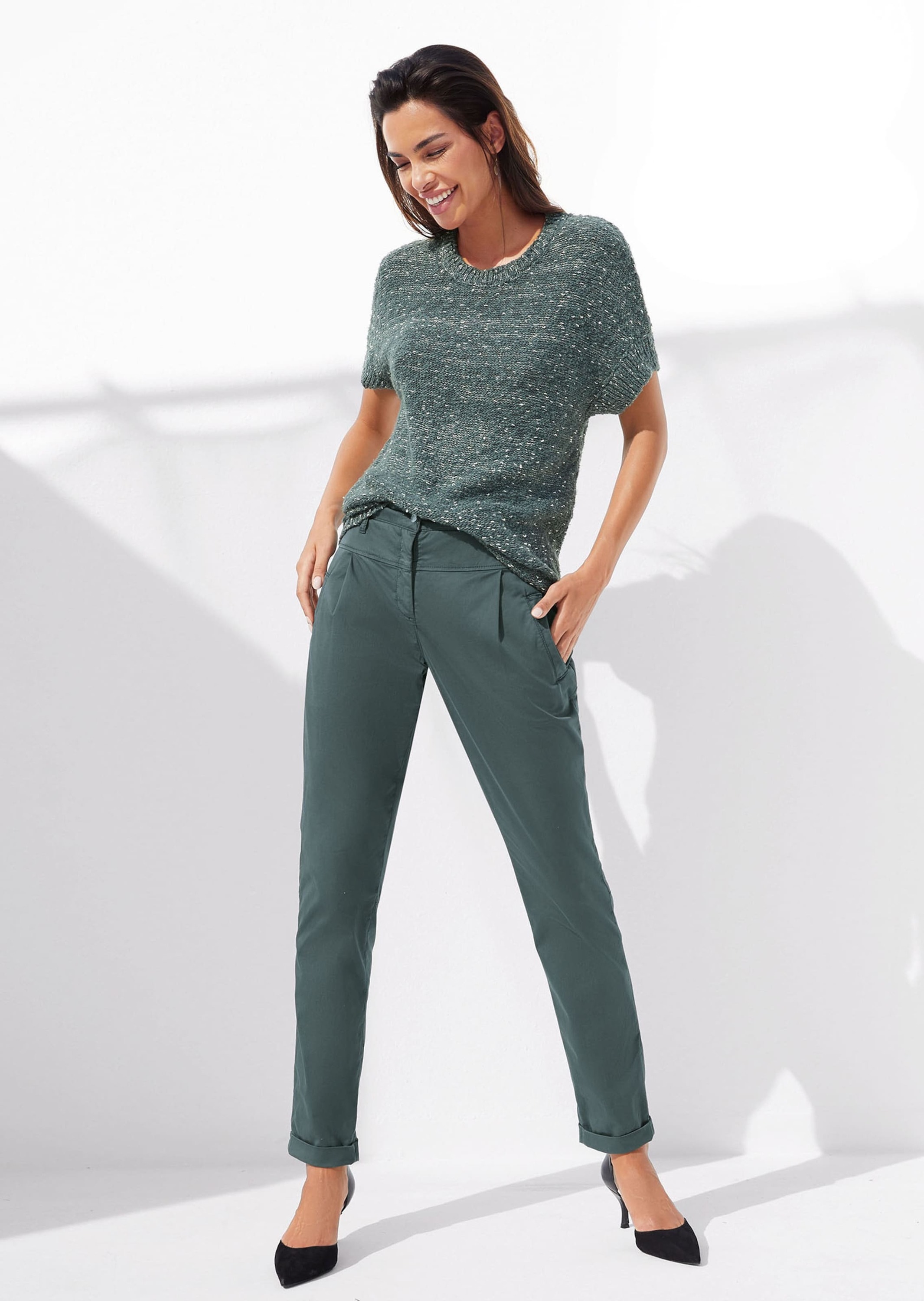 MADELEINE Chinohose »Hose Chino-Hose mit Bundfalten«