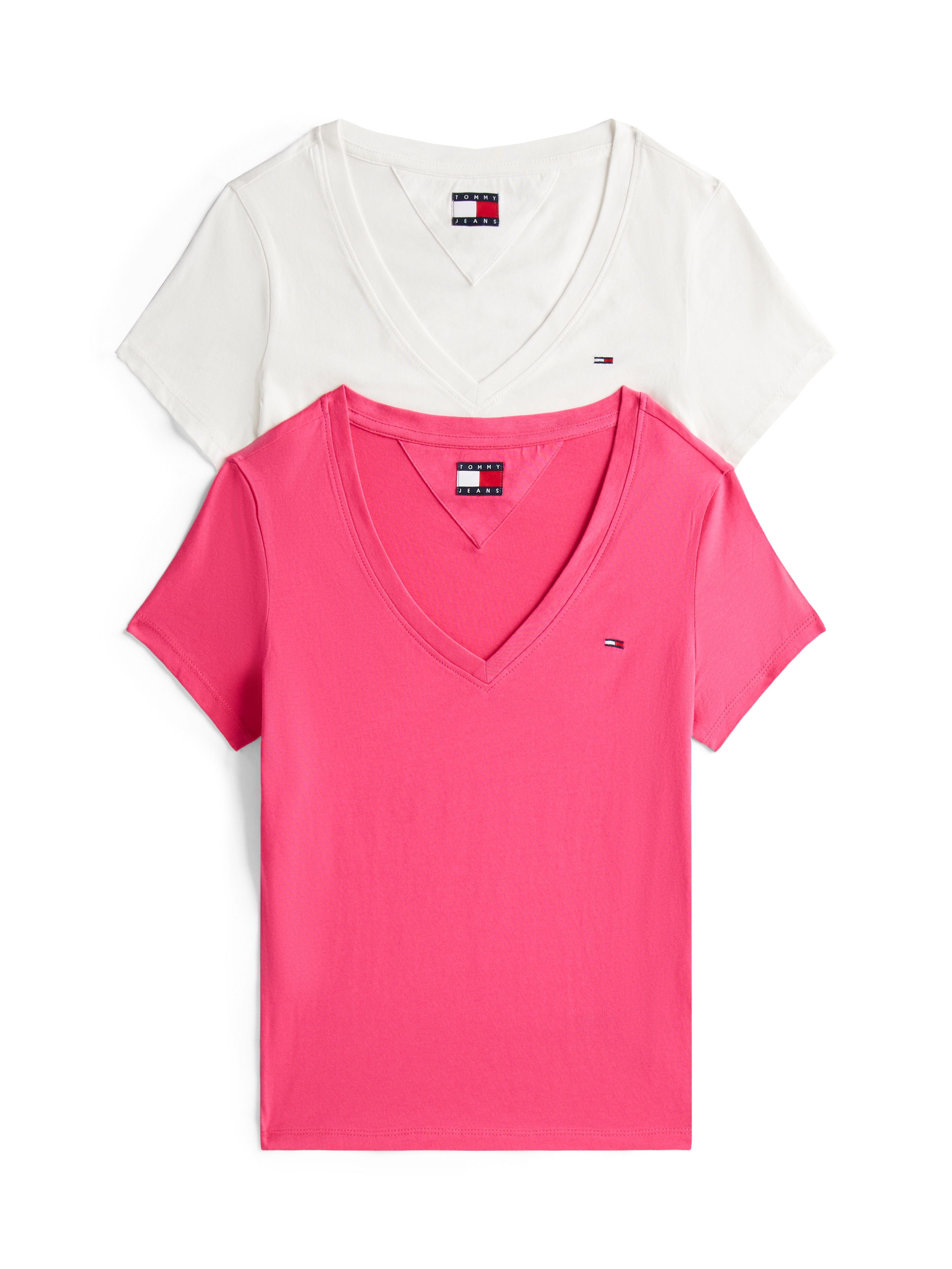 Tommy Jeans T-Shirt "TJW 2PACK V-NECK TEE" Packung, 2-er Pack, 2 Stk. mit L günstig online kaufen