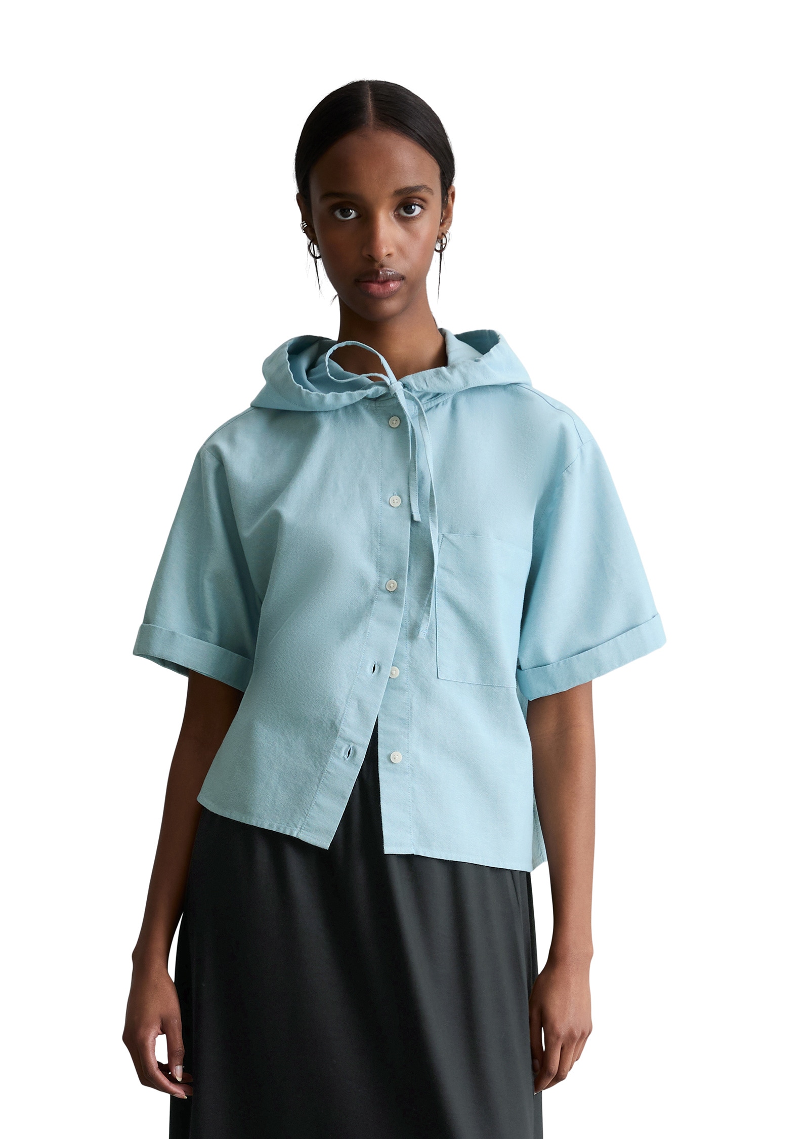 Marc O'Polo DENIM Kurzarmbluse »aus Organic Cotton Oxford«