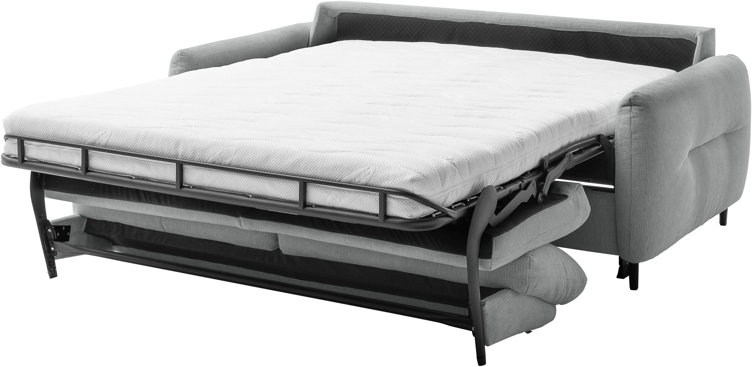 2,5-Sitzer HOME AFFAIRE "Clevina, Schlafsofa mit Kaltschaummatratze, Breite 196 cm", grau, B:196cm H:84cm T:102cm, 100% Polyester, Sofas, Sofa & Bett in einem – kinderleicht ausklappbar & freistellbar im Raum 6