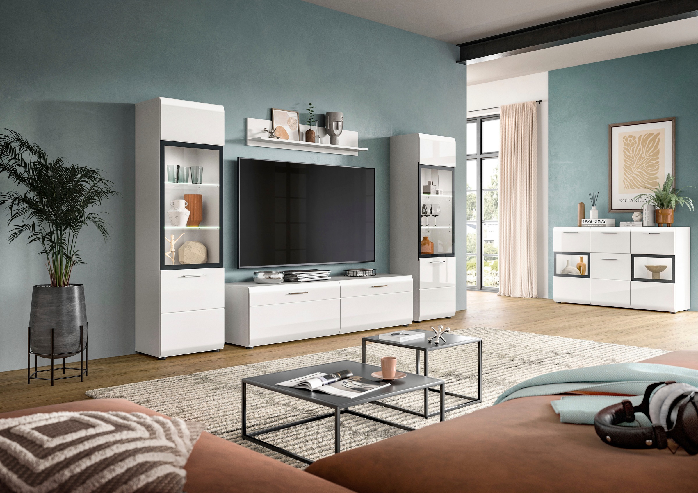 INOSIGN Vitrine "FLORENZ, Höhe: 160 cm, hochwertige MDF-Front, Glastür, Gla günstig online kaufen