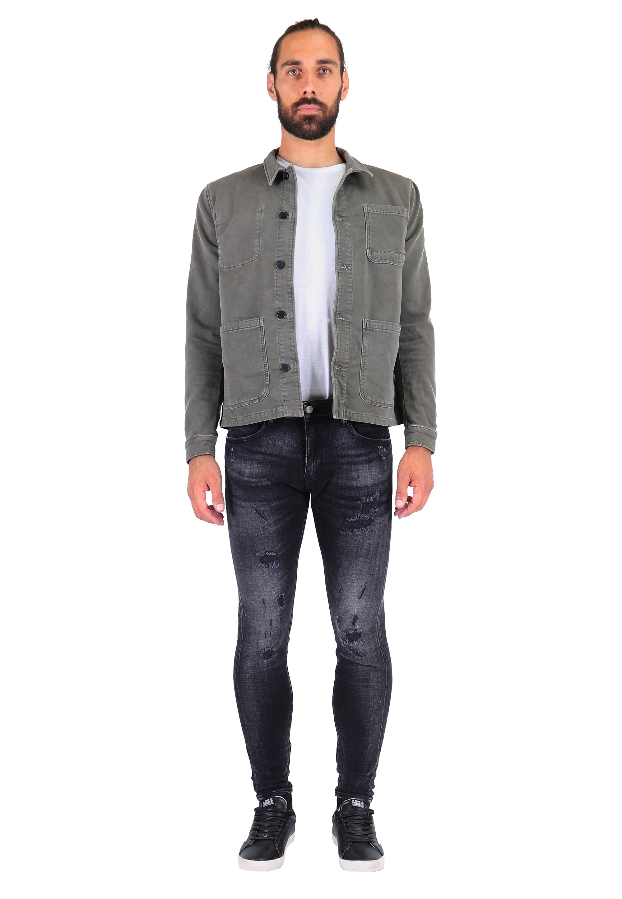 Le Temps Des Cerises Slim-fit-Jeans »POWERC«, in trendigem Used-Look