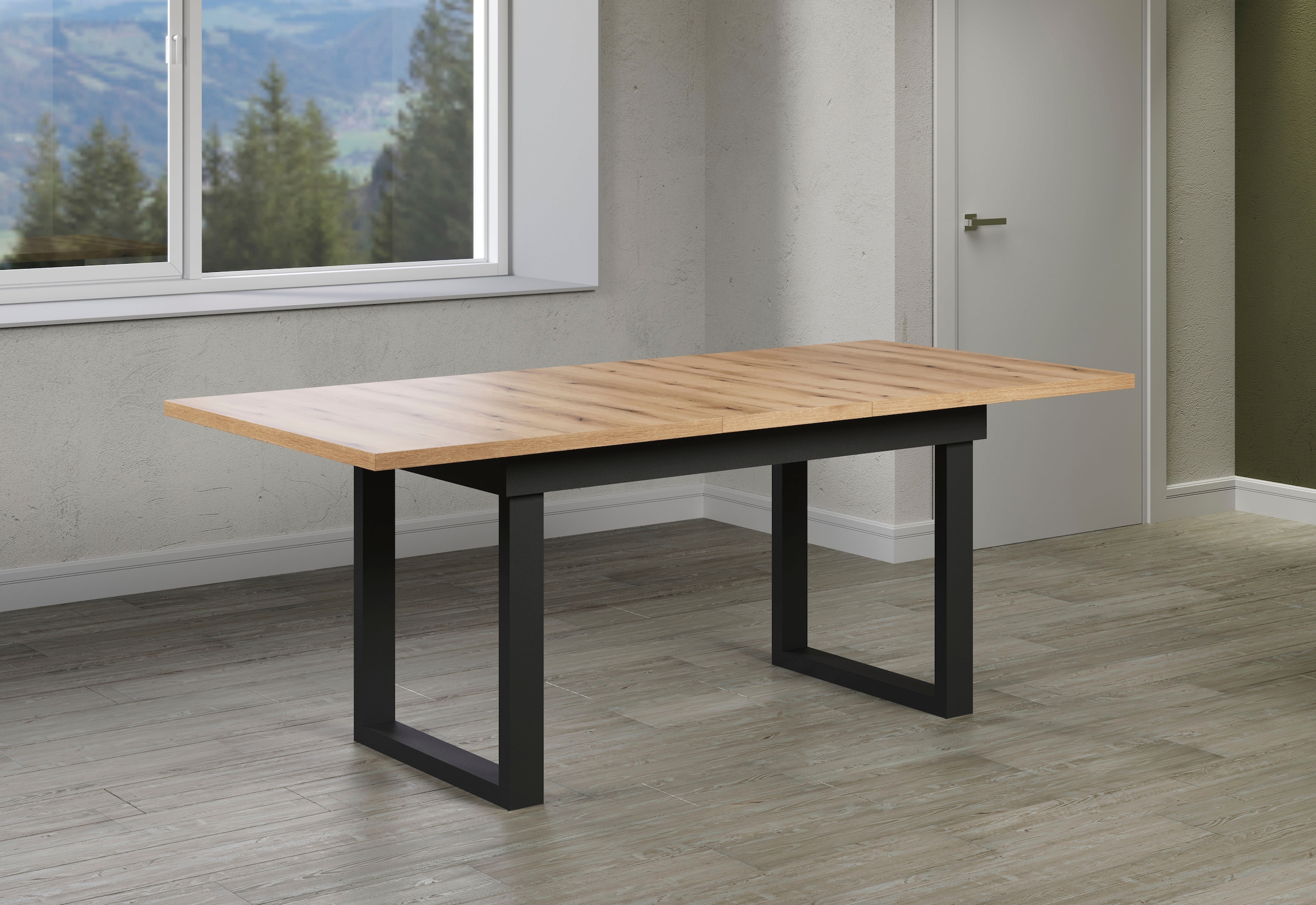 Home affaire Esstisch »Valencia« 1 Stk. tlg. Synchroauszug; Metallkufen, ausziehbar auf 200 cm