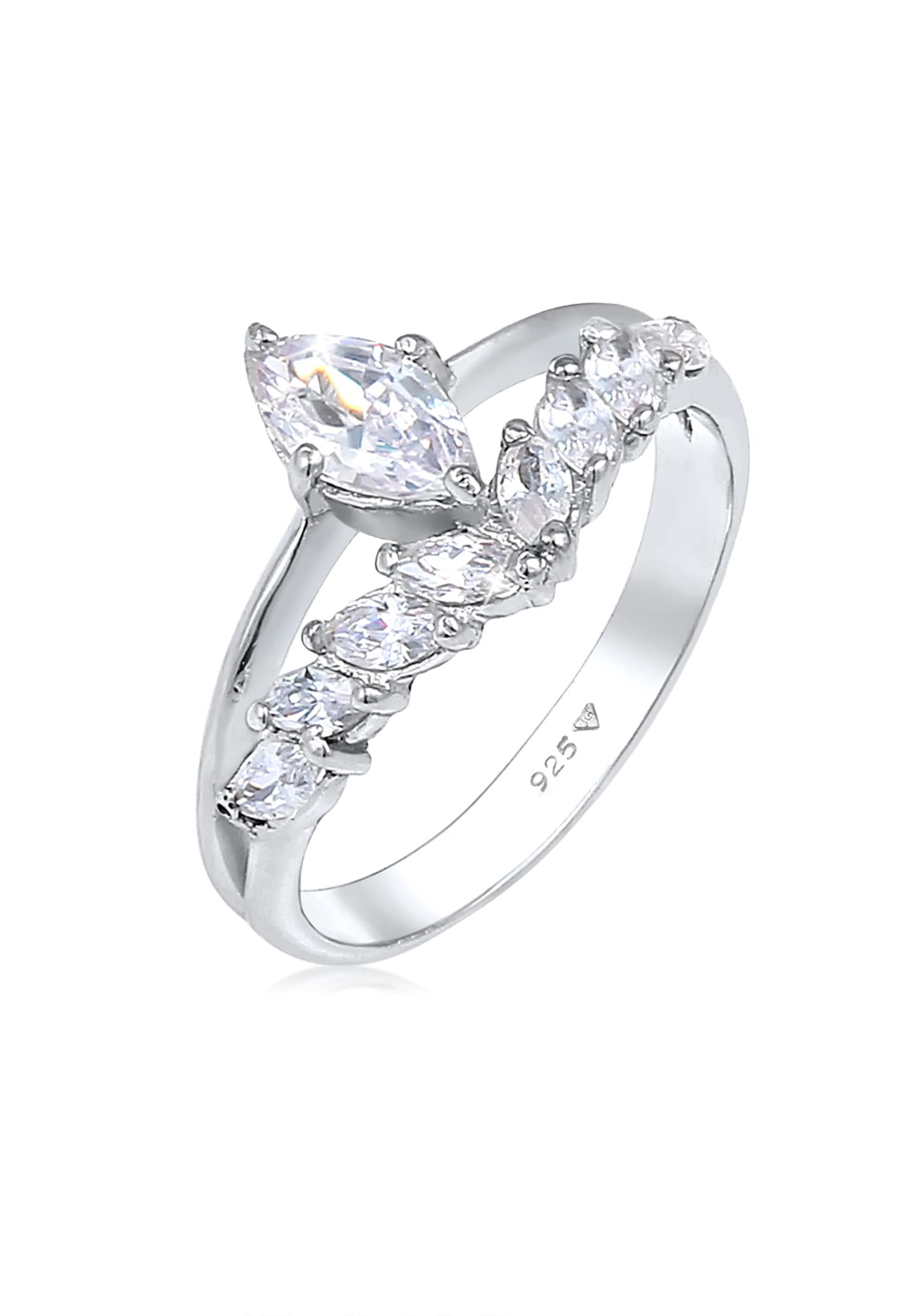 Elli Premium Silberring »Ring Zirkonia Marquise 925 Silber«