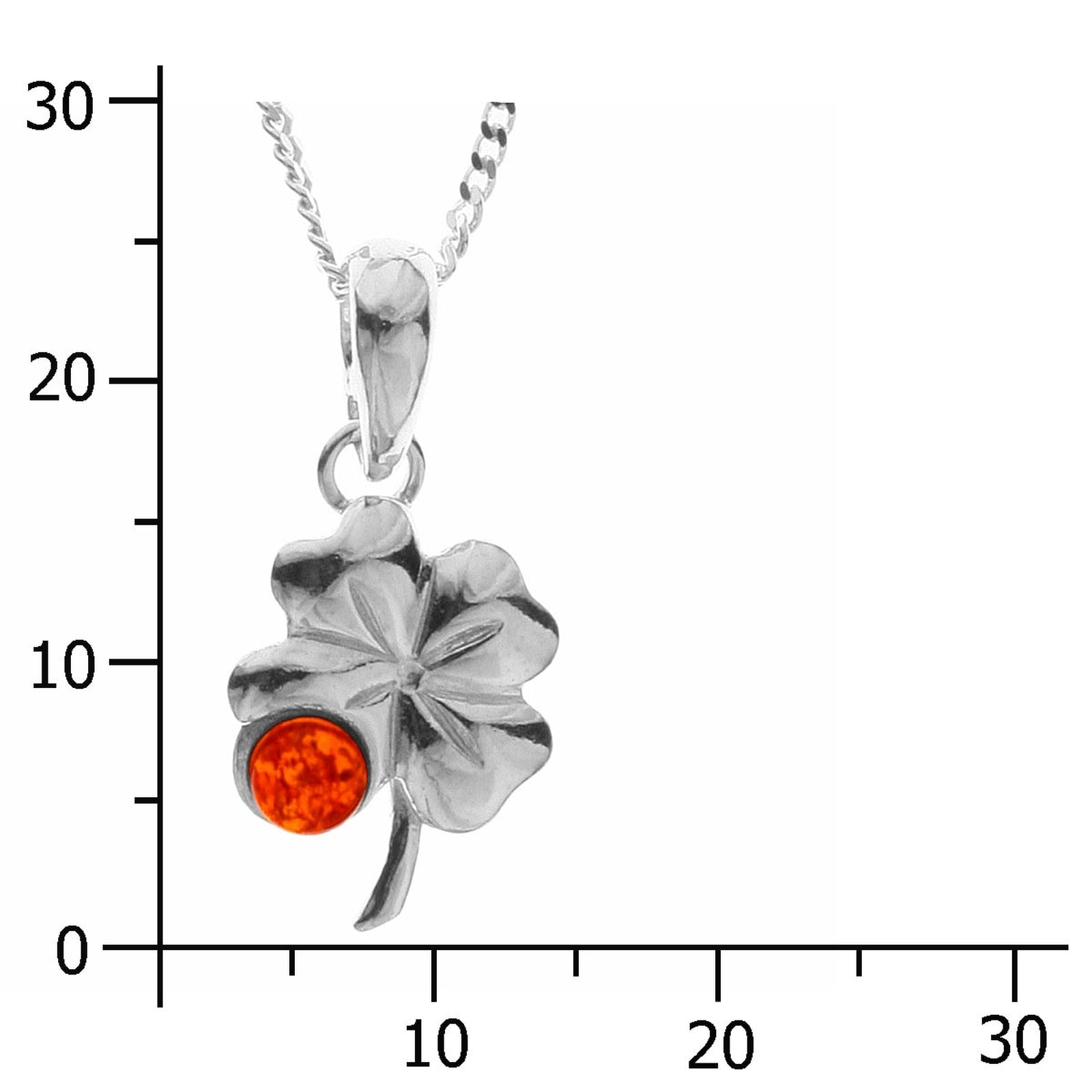 OSTSEE-SCHMUCK Kette mit Anhänger »- Kleeblatt - Silber 925/000 - Bernstein«