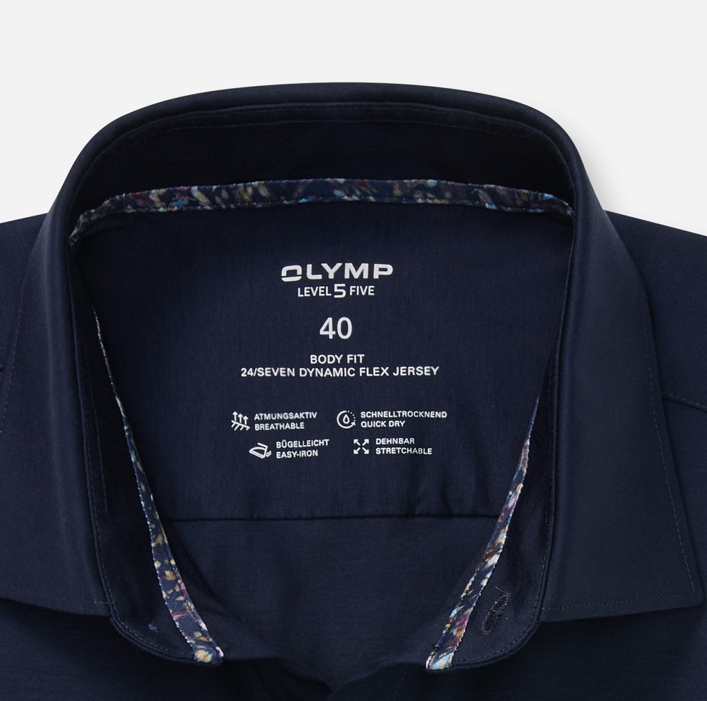 OLYMP Langarmhemd »Level Five 24/Seven« Businesshemd, body fit, New York Kentkragen, Jersey