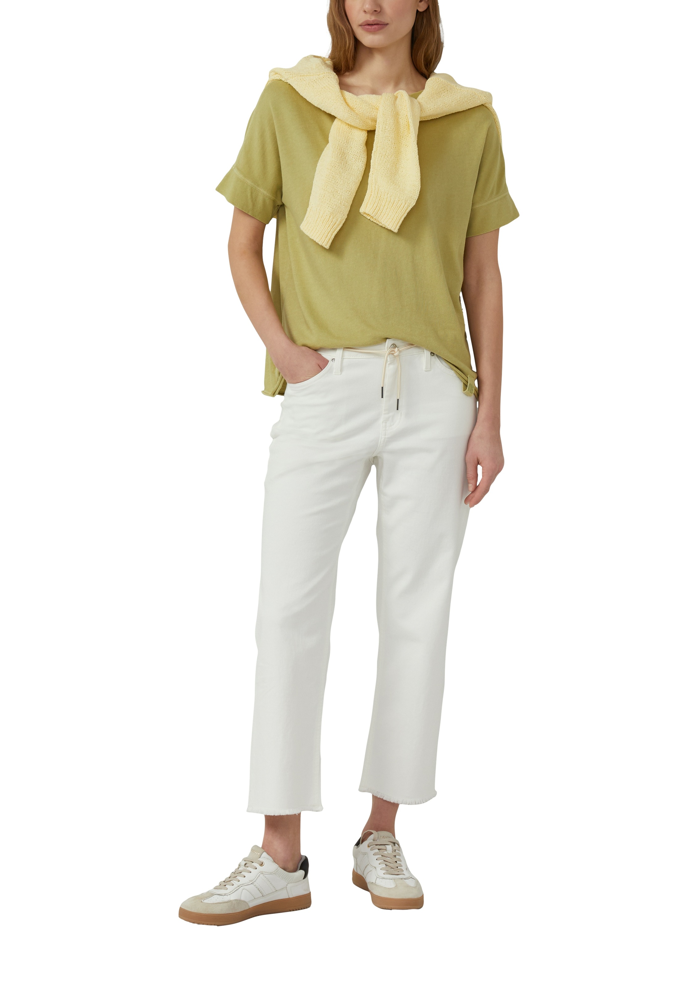 s.Oliver Kurzarmshirt Sommershirt-Kurzarm mit Baumwolle