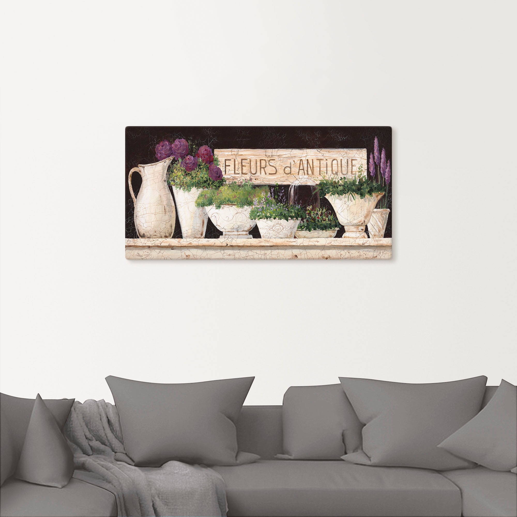 Artland Wandbild »Antike Blumen«, Vasen & Töpfe, (1 St.), als Alubild, Outdoorbild, Leinwandbild, Poster, Wandaufkleber