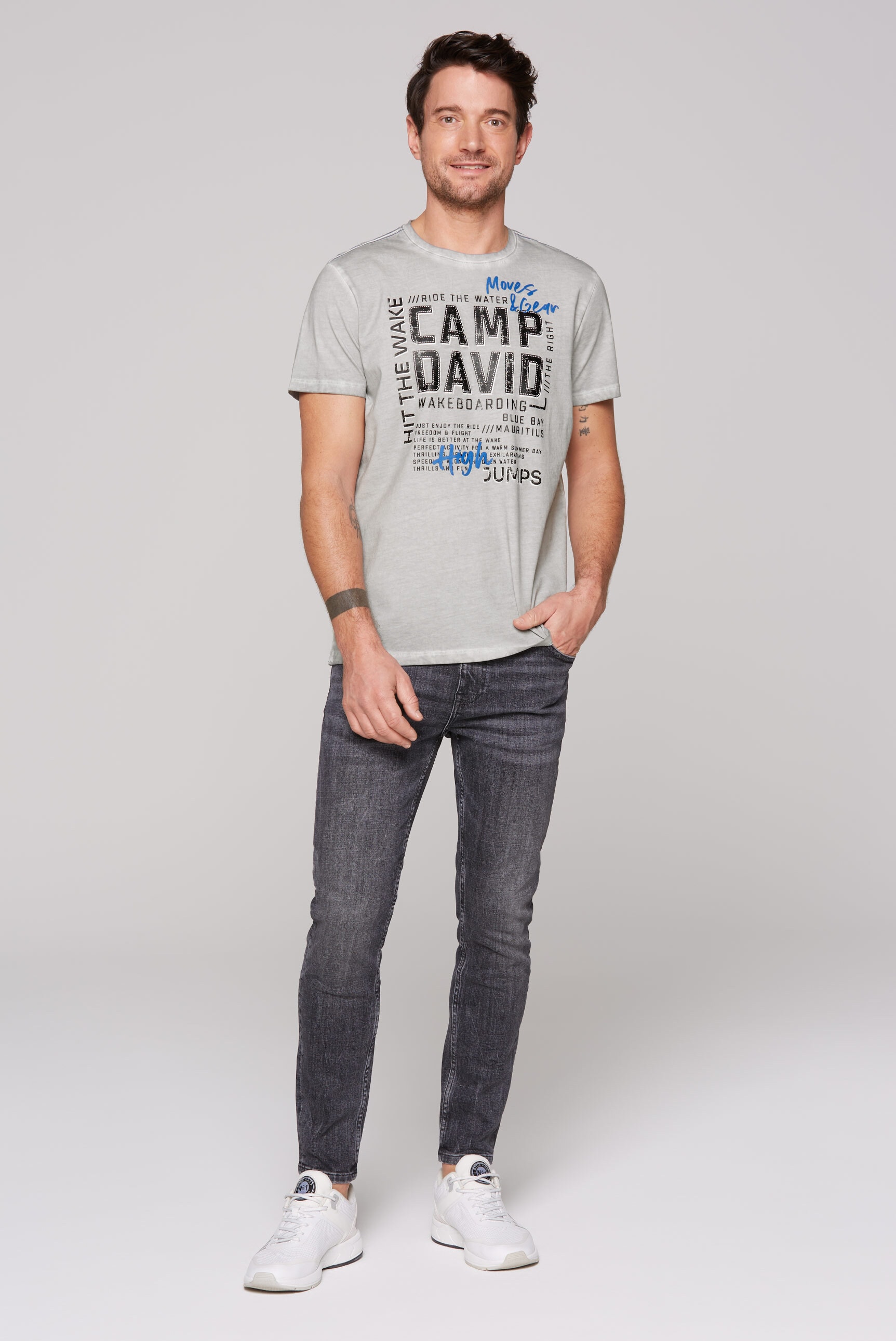 CAMP DAVID Rundhalsshirt, aus Baumwolle