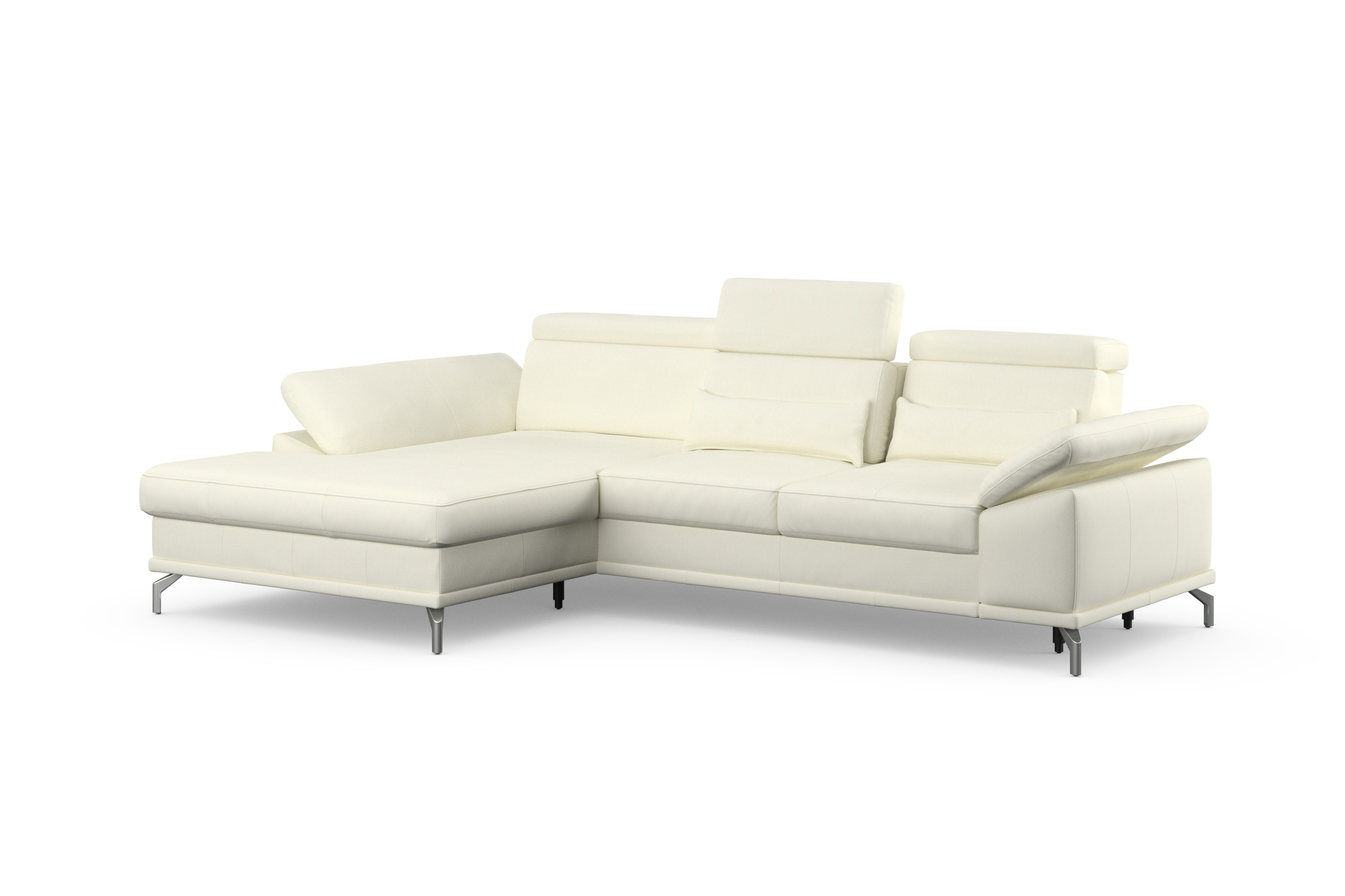 sit&more Ecksofa »Cabrio L-Form, mit Sitztiefenverstellung, Arm- und Kopfteilverstellung«, 2 Nierenkissen, Federkern, optional Bettfunktion und Stauraum