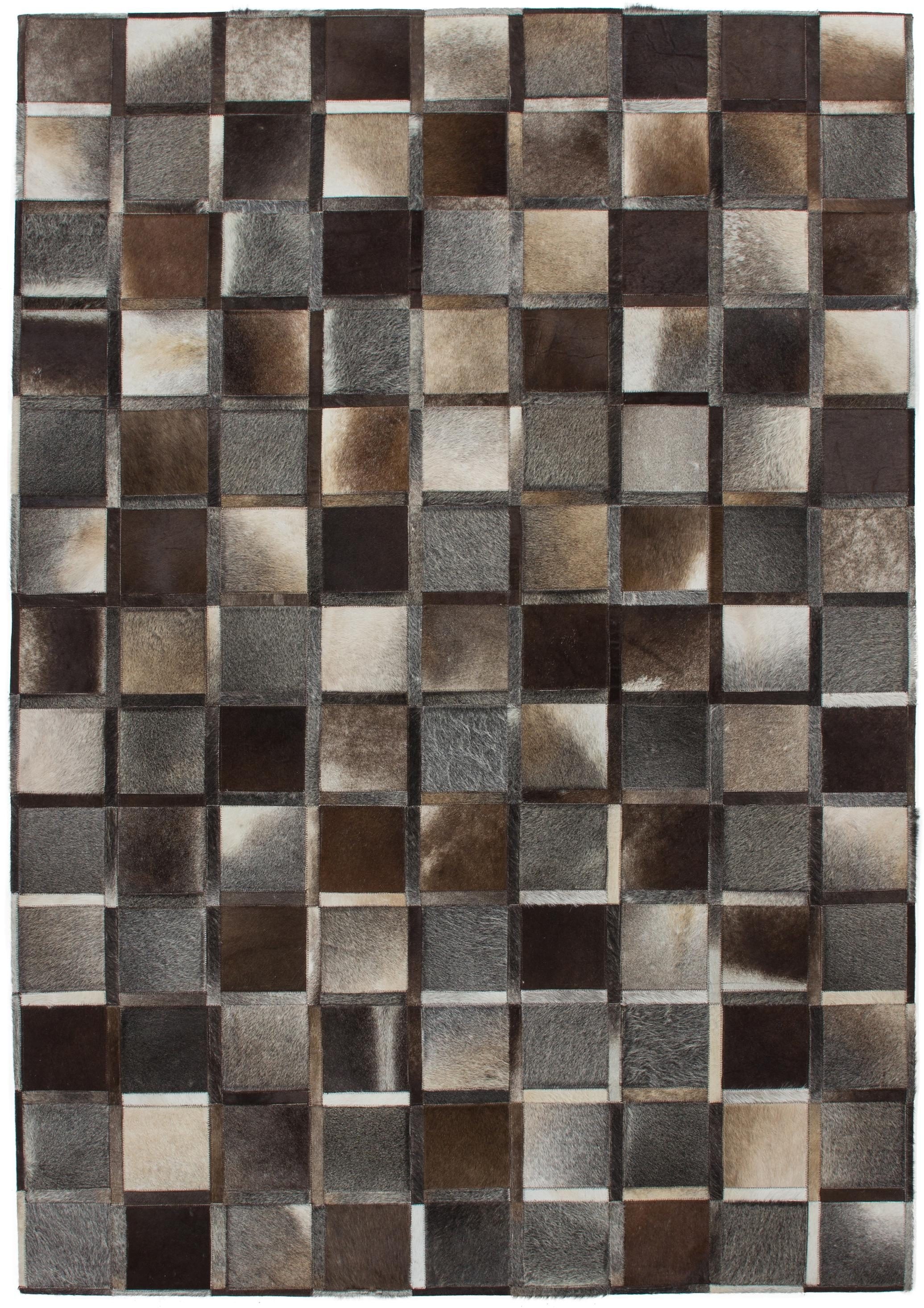 Kayoom Lederteppich "Lavish 410" rechteckig 8 mm Höhe Patchwork-echtes Lede günstig online kaufen