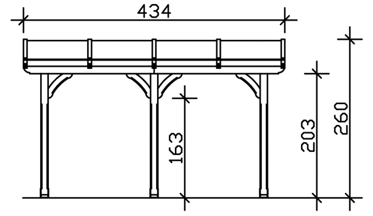 Skanholz Terrassendach »Rimini«, 434 cm Breite, verschiedene Tiefen
