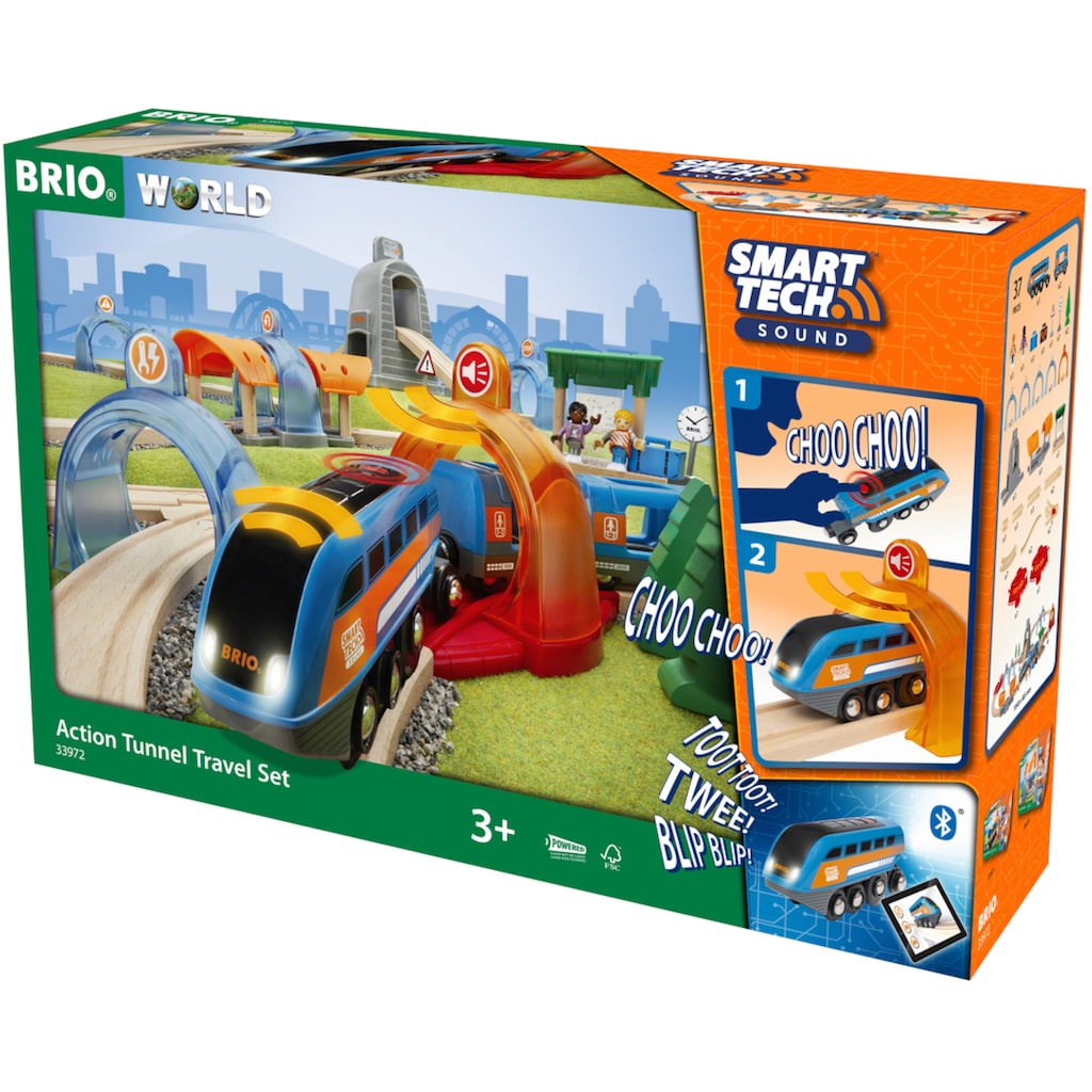 BRIO® Spielzeug-Eisenbahn »BRIO® WORLD, Smart Tech Sound Action Tunnel Reisezug«, (Set)