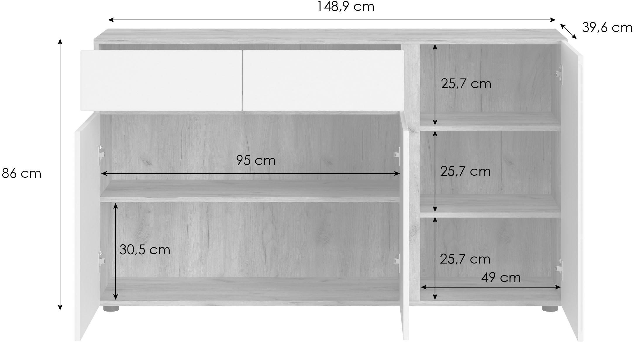 INOSIGN Sideboard »Morongo«, Breite ca. 149 cm