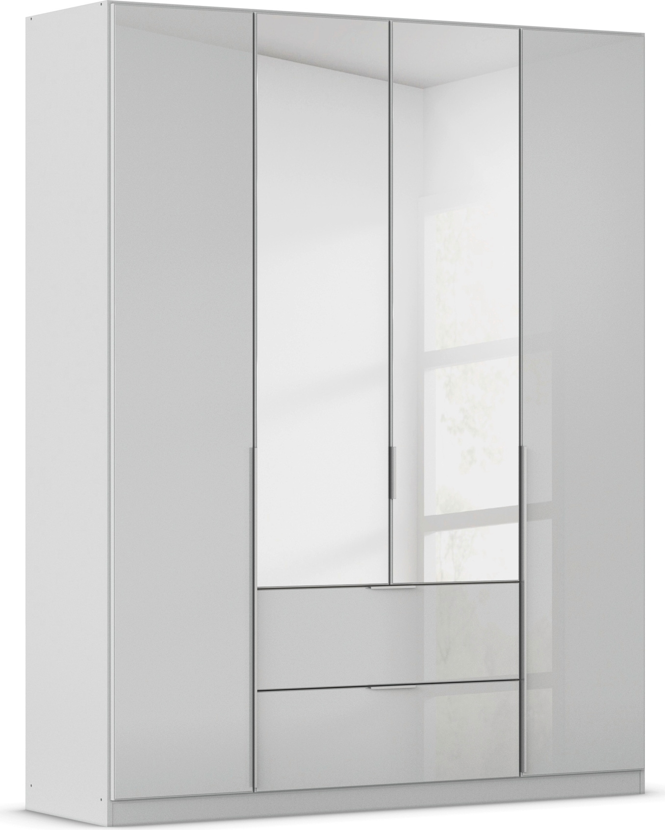 OTTO home Drehtürenschrank "Kleiderschrank Kleiderschränke Schrank Garderobe AGORDO mit Glasfront" in zwei Griff-Farben, Breiten 91-360 cm, mit Außenschubkästen, in 7 Breiten und 2 Höhen MADE IN GERMANY