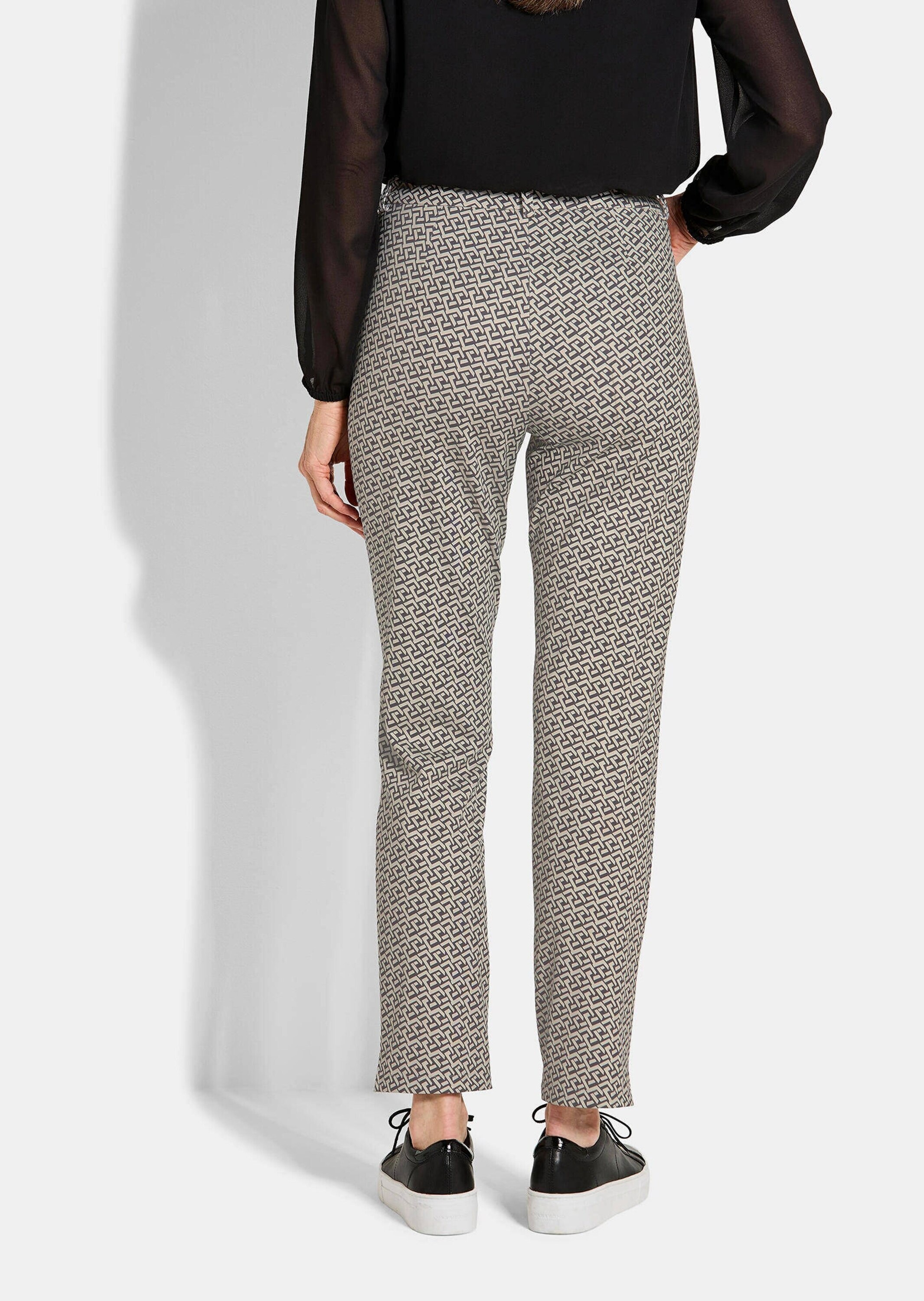 GOLDNER Stoffhose »Kurzgröße Druckhose LOUISA in Scuba-Qualität«