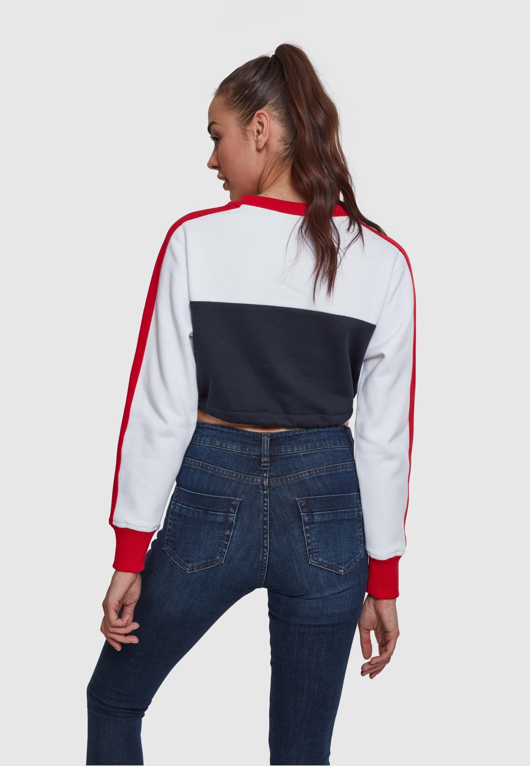 URBAN CLASSICS Sweatshirt »Urban Classics Damen Ladies Cropped 3-Tone Stripe Crew«, (1 tlg.)