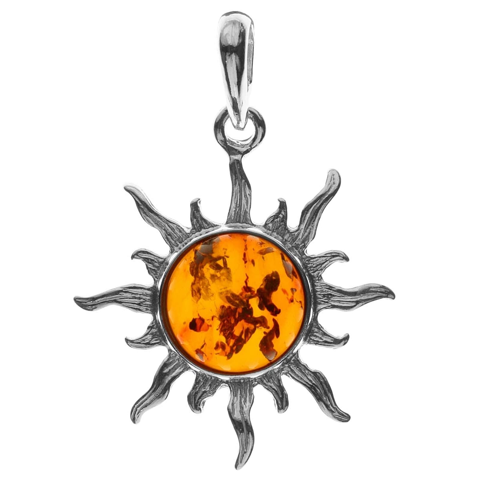Kettenanhänger OSTSEE-SCHMUCK "Ostsee-Schmuck Anhänger Sonne 30 mm Anhänger Sonne 30 mm", weiß, Schmuckanhänger, Damen, 40 x 30mm, Silber 925 (Sterlingsilber), 3,7 g, Kettenanhänger
