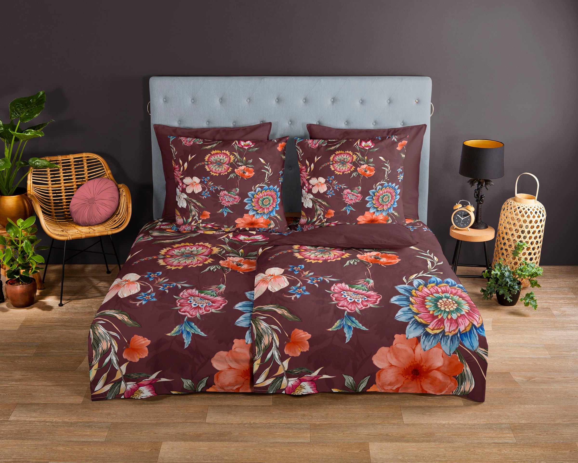 good morning Wendebettwäsche »Madelief«, 100% Baumwolle, 135x200, 2 Teilig, Reißverschluss, Wendeoptik, Blumen