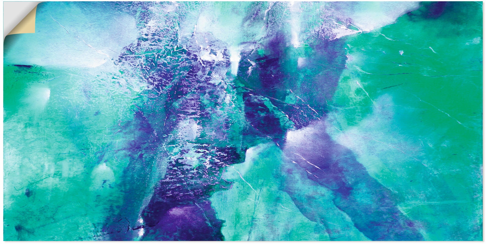 Artland Wandbild »Abstrakte versch. | violett«, grün als Wandaufkleber (1 Komposition und BAUR Größen Gegenstandslos, bestellen Alubild, St.), in Leinwandbild, Poster oder
