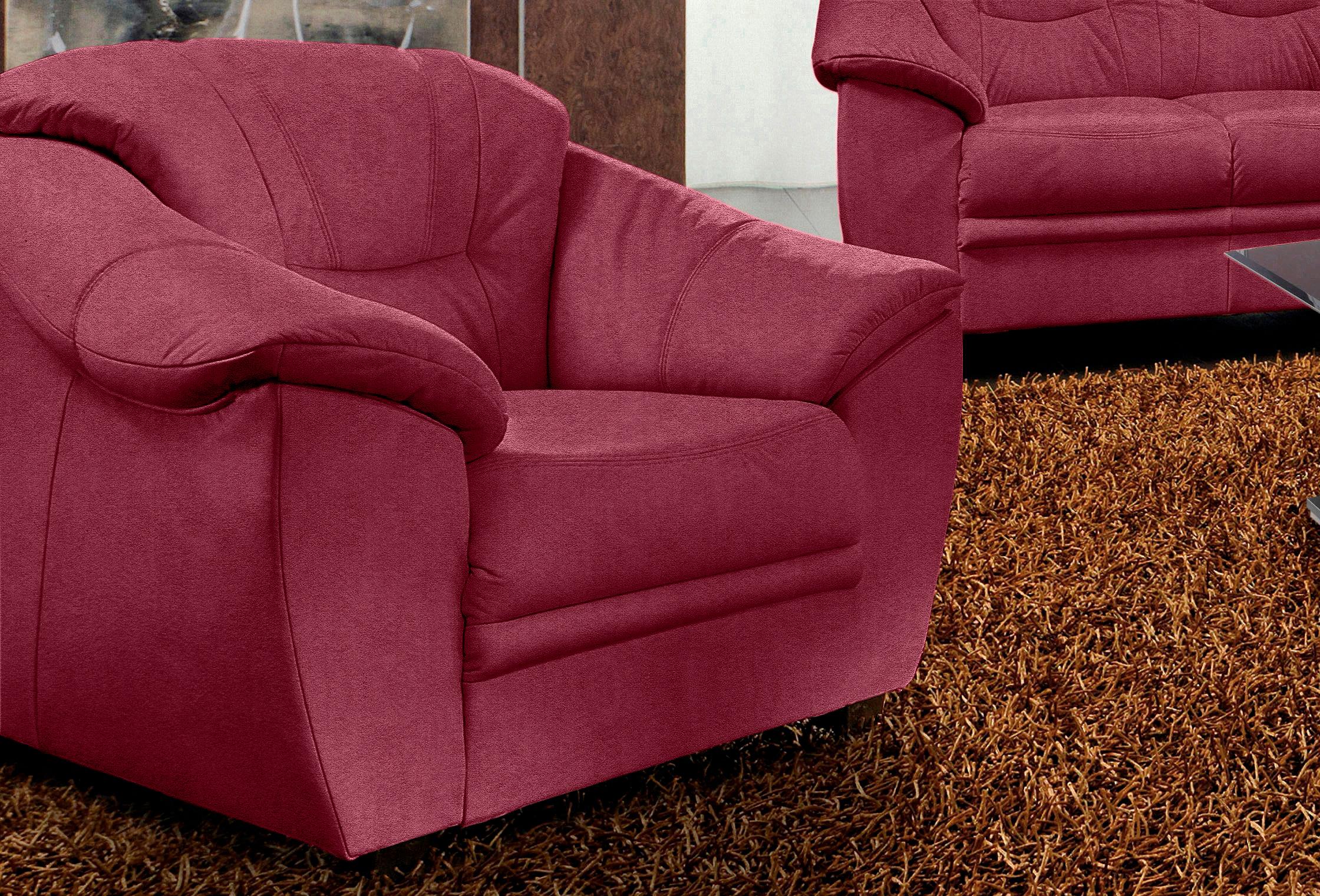 sit&more Sessel "Savona, B: 103 cm, Federkern-Polsterung, komfortable Sitzhöhe 46 cm" Bequeme Armlehnen, Ziernähte, frei im Raum stellbar, zeitloses Design