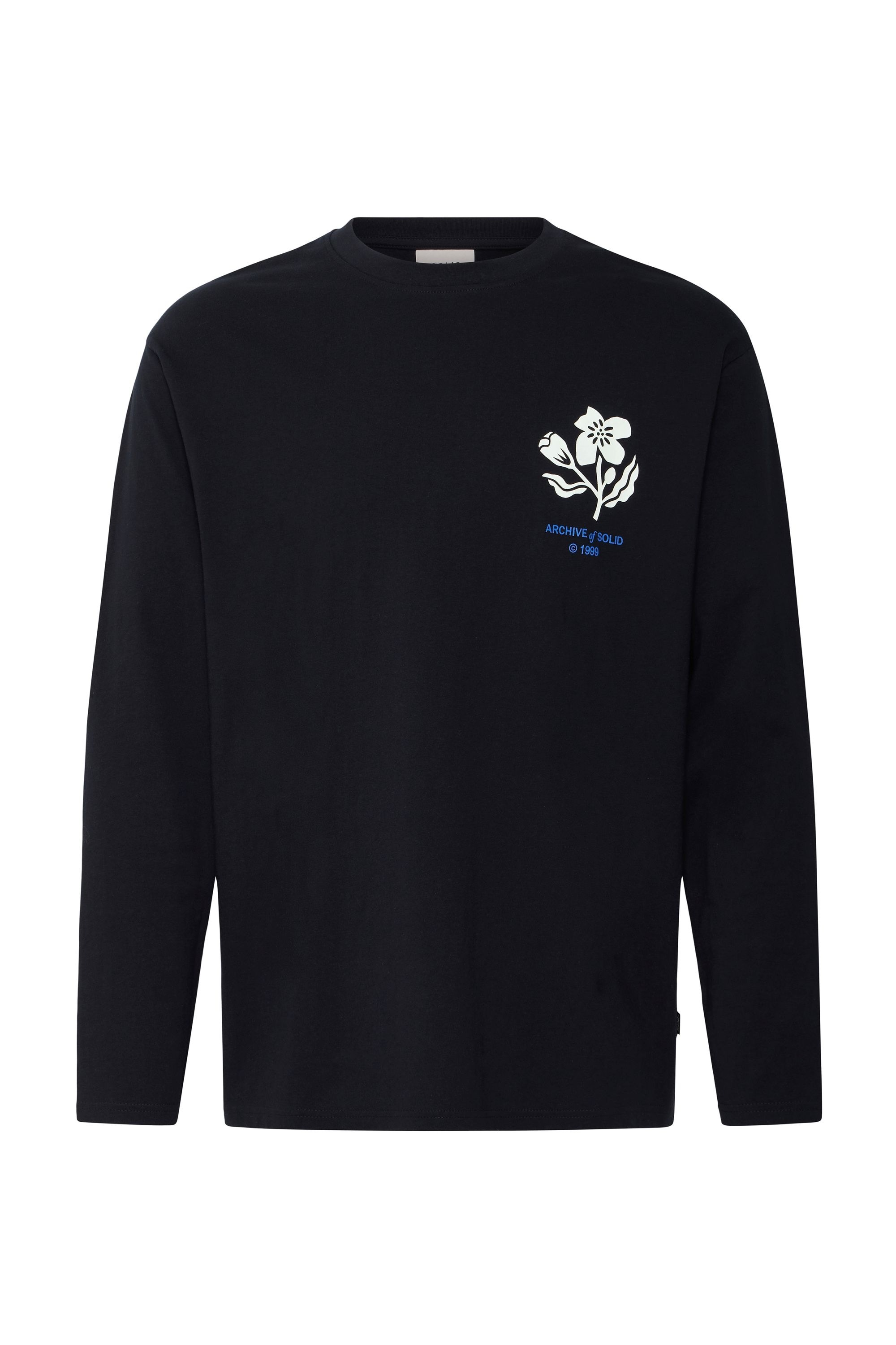 SOLID Herren Langarmshirt "Langarmshirt SDFulton ONeck", schwarz, Gr. XXXL, Obermaterial: 100% Baumwolle CO., Shirts