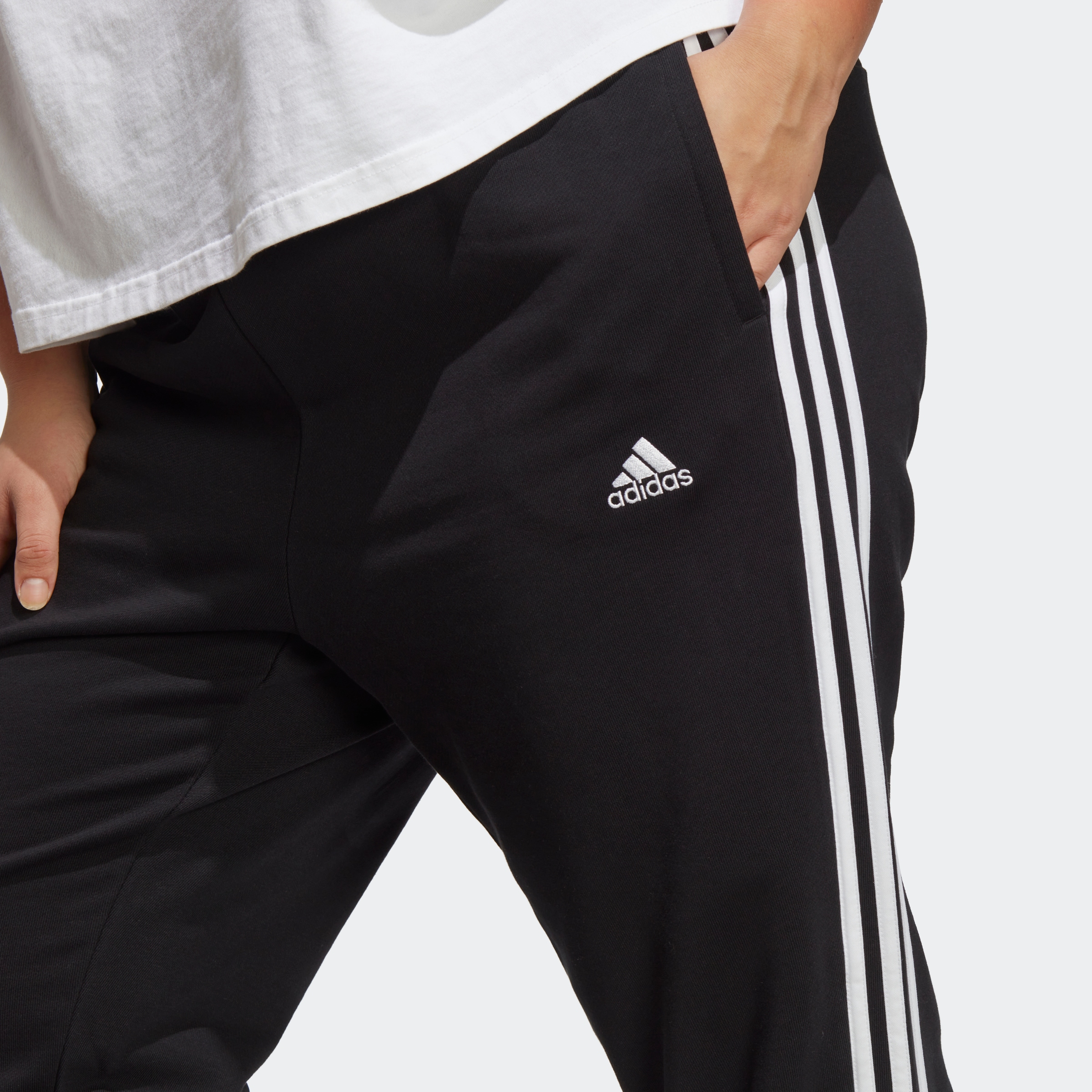 adidas Sportswear Sporthose »ESSENTIALS 3STREIFEN FRENCH TERRY CUFFED HOSE«, (1 tlg.)