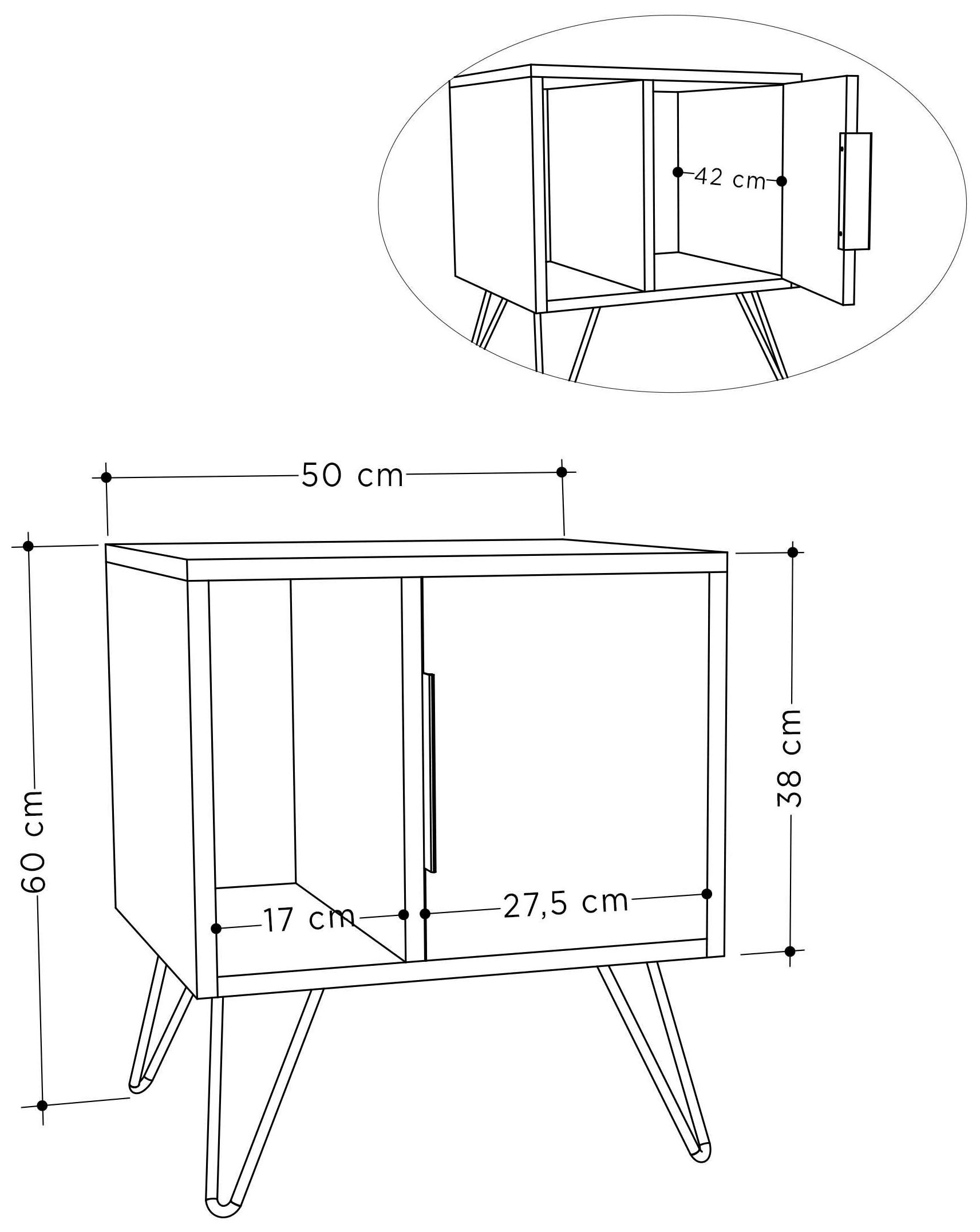 Decortie Nachttisch »GLYNN NACHTTISCH«, (Packung, 1 St.), Leichte Montage, Lagerung, Platzsparend