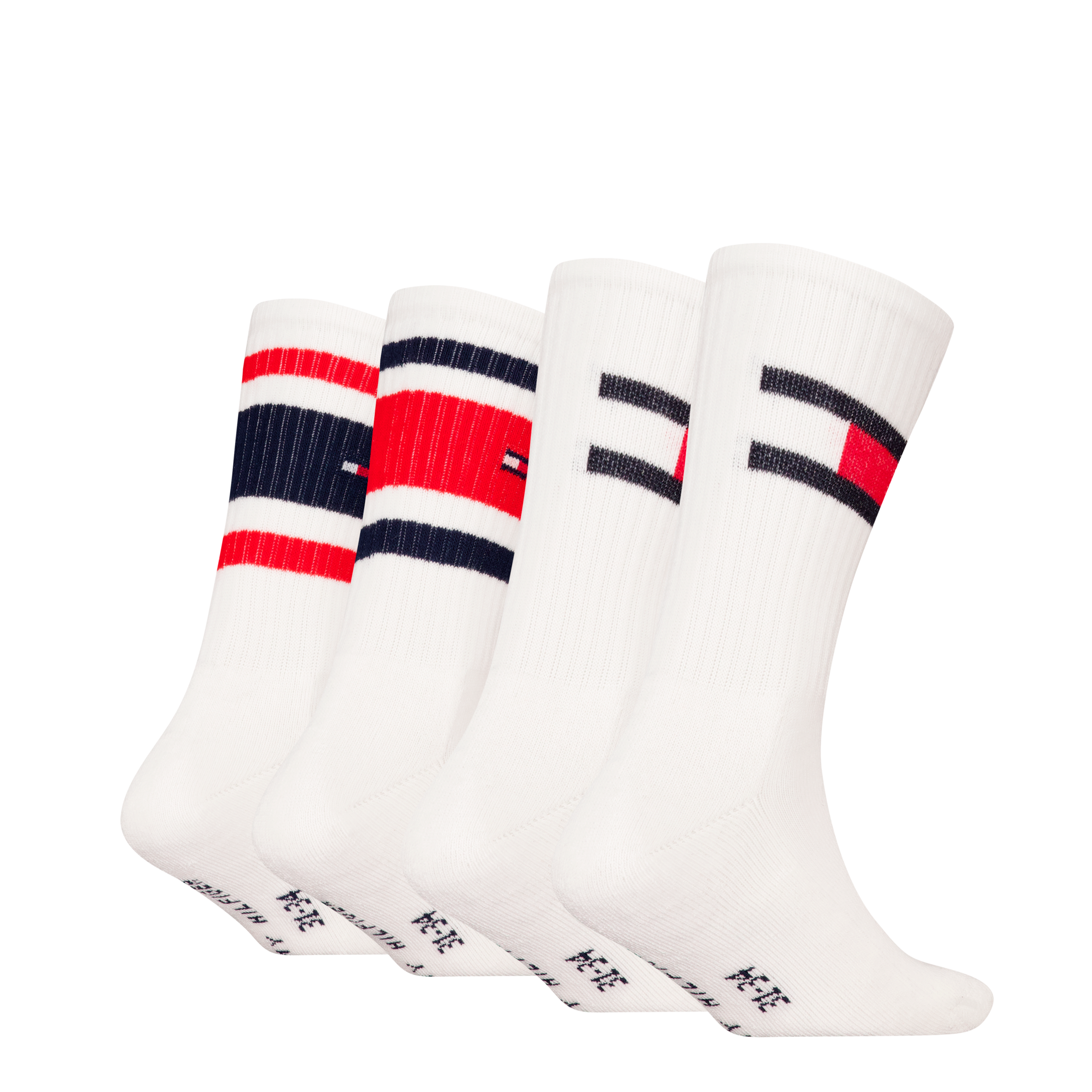 Tommy Hilfiger Socken »TH KIDS SOCK 4P FLAG & SPORT STRIPE ECOM«, (4 Paar), mit verstärkten Fersenbereichen