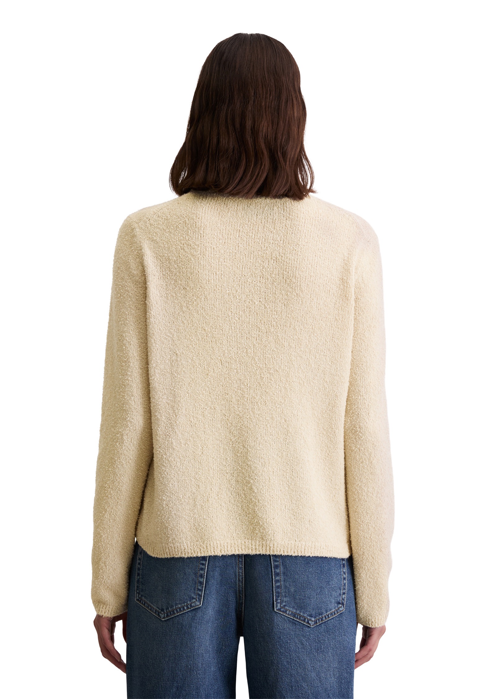 Marc O'Polo Damen Strickpullover aus Bouclé-Garn, Gr. S, Light Oat 2