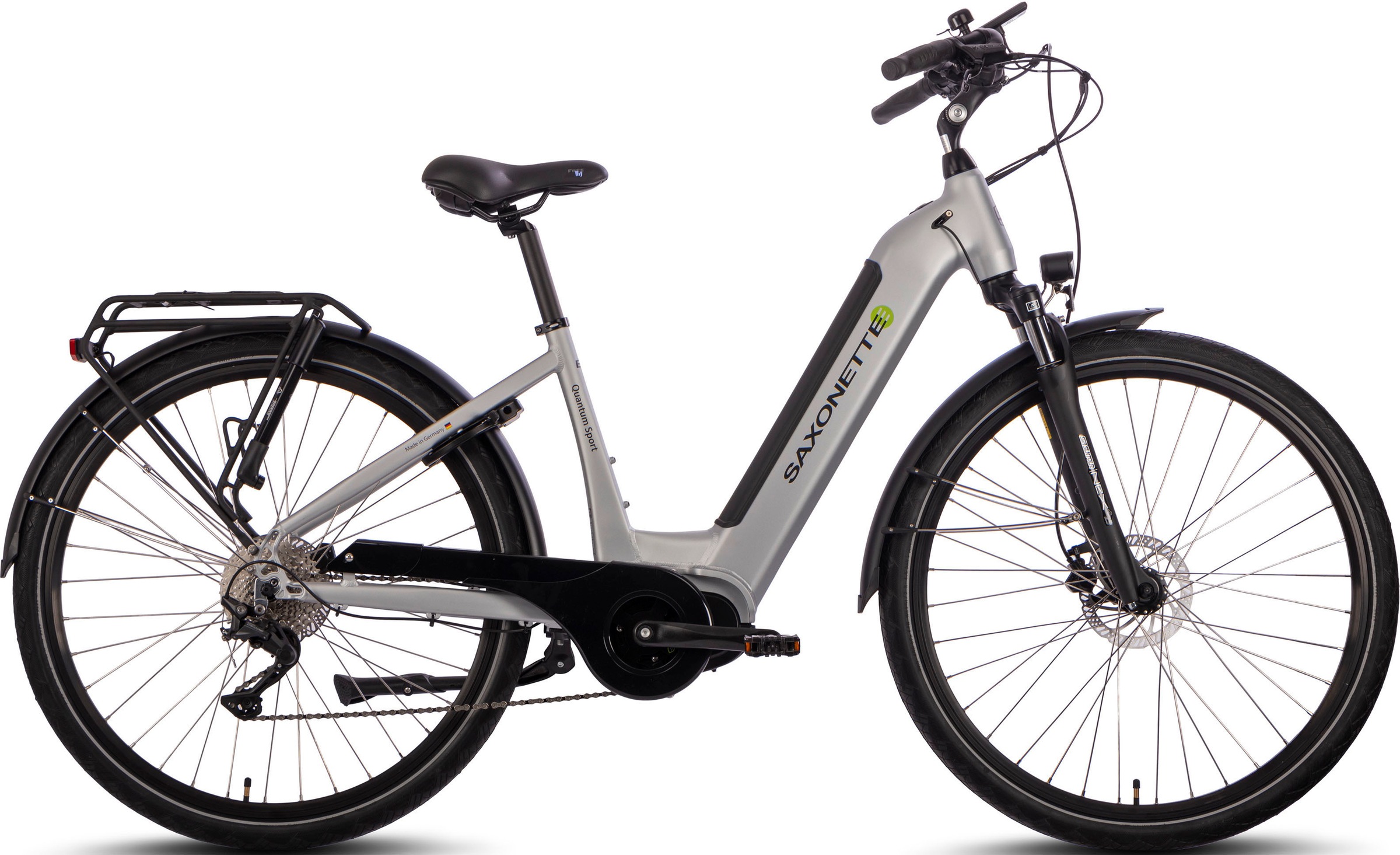 SAXONETTE E-Bike "Quantum Sport Wave", 10 Gang, Shimano, Mittelmotor 250 W, Pedelec, Elektrofahrrad für Damen u. Herren