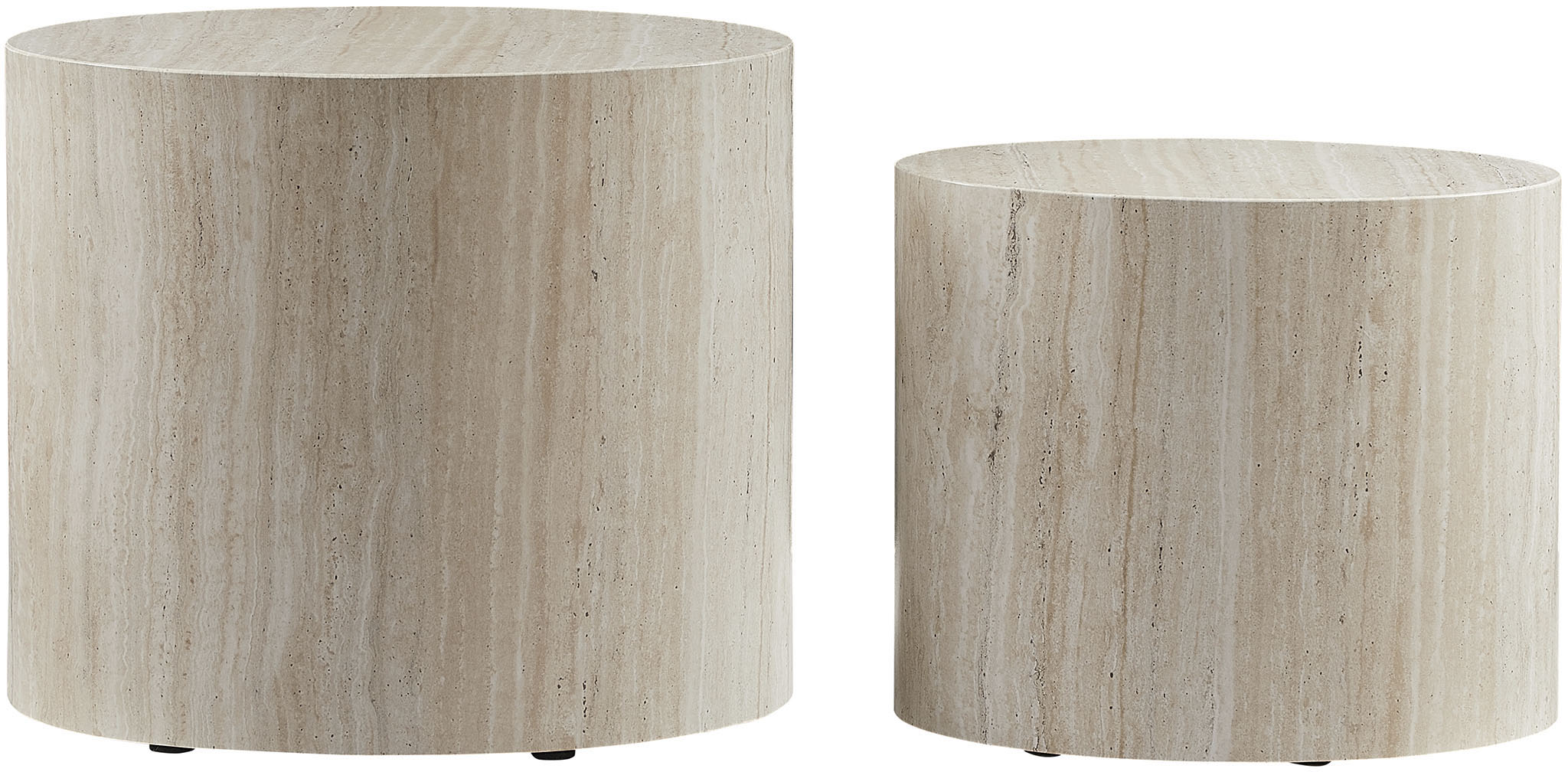 Thumbnail - SalesFever Couchtisch "Almeria Beistelltisch", (Set, 2 St., 2er Set), oval, in Travertinoptik