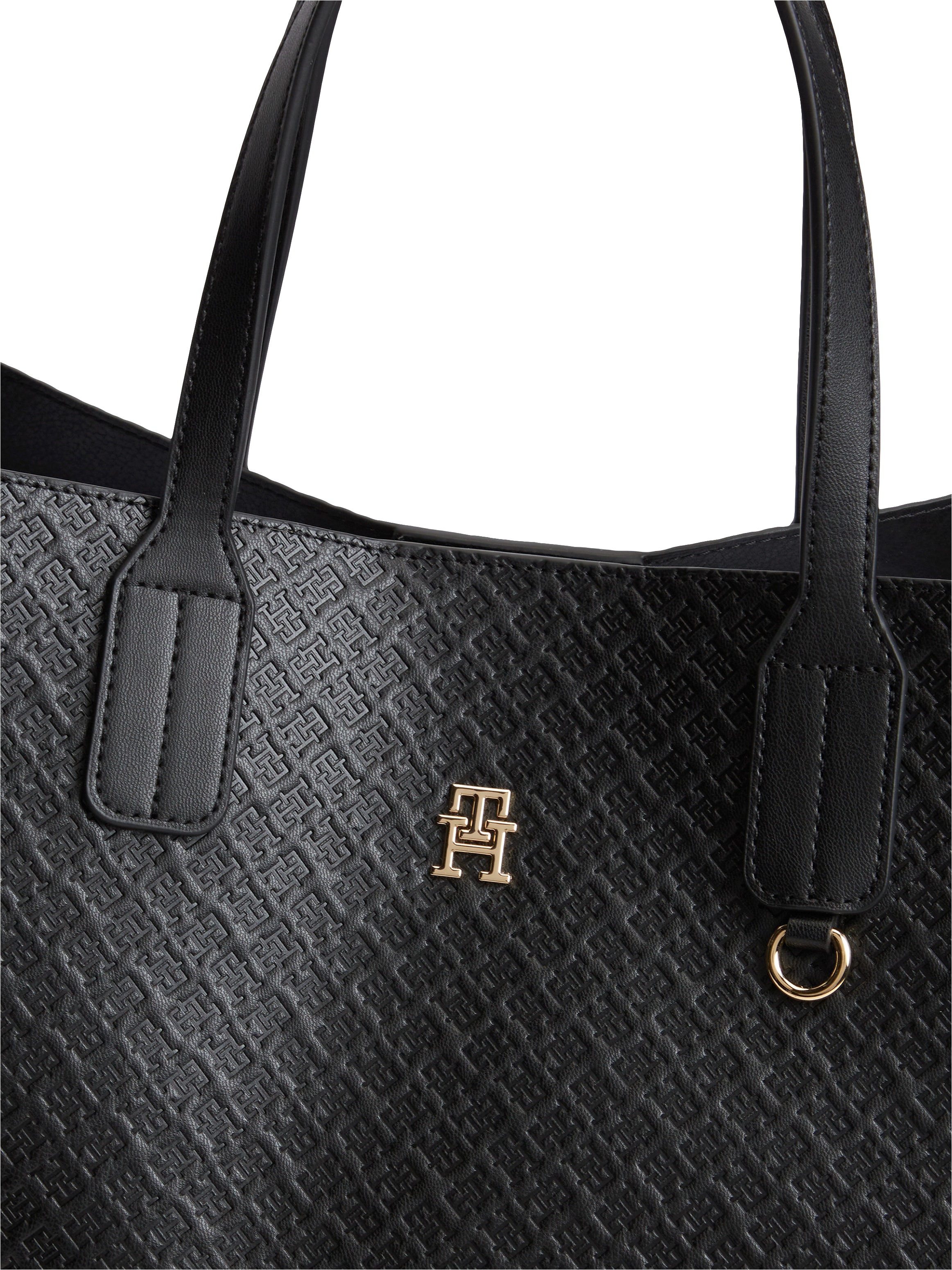 Tommy Hilfiger Handtasche »TH ICON SATCHEL MONO« Damen Schultertasche, Satchel mit trendiger TH-Allover-Logoprägung