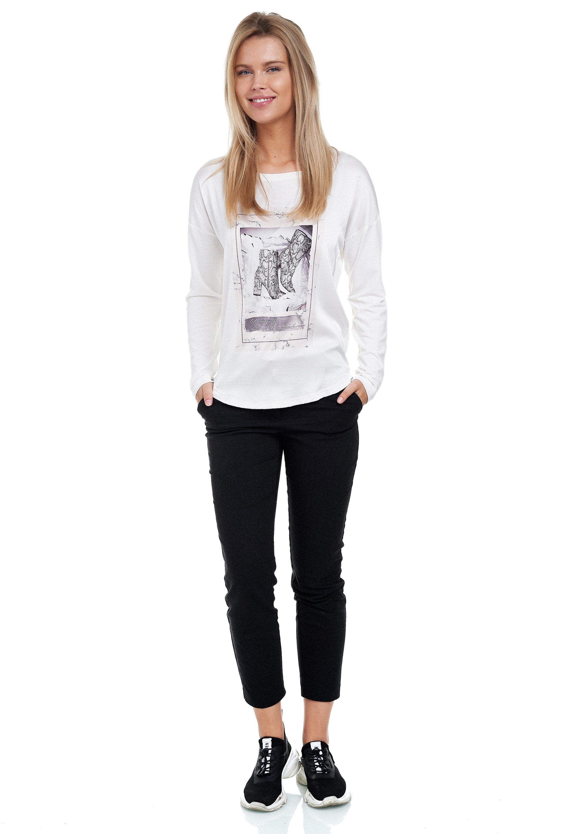 Frontprint BAUR | bestellen mit online Langarmshirt, Decay trendigem