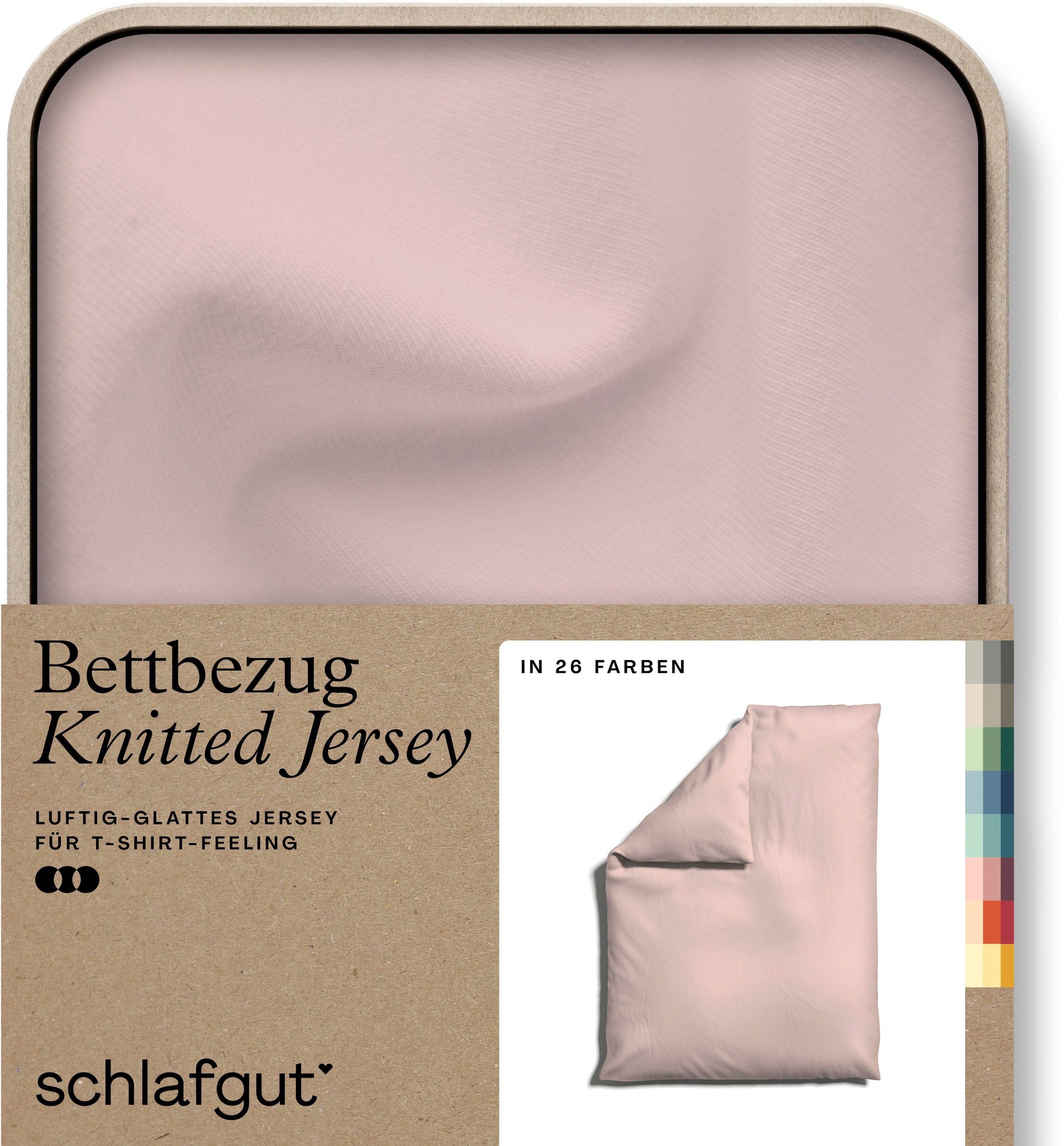 Schlafgut Bettbezug "Knitted Jersey uni, aus Bio-Baumwolle mit Elasthan, Reißverschluss", (1 St.), bügelfrei, Mix & Matc