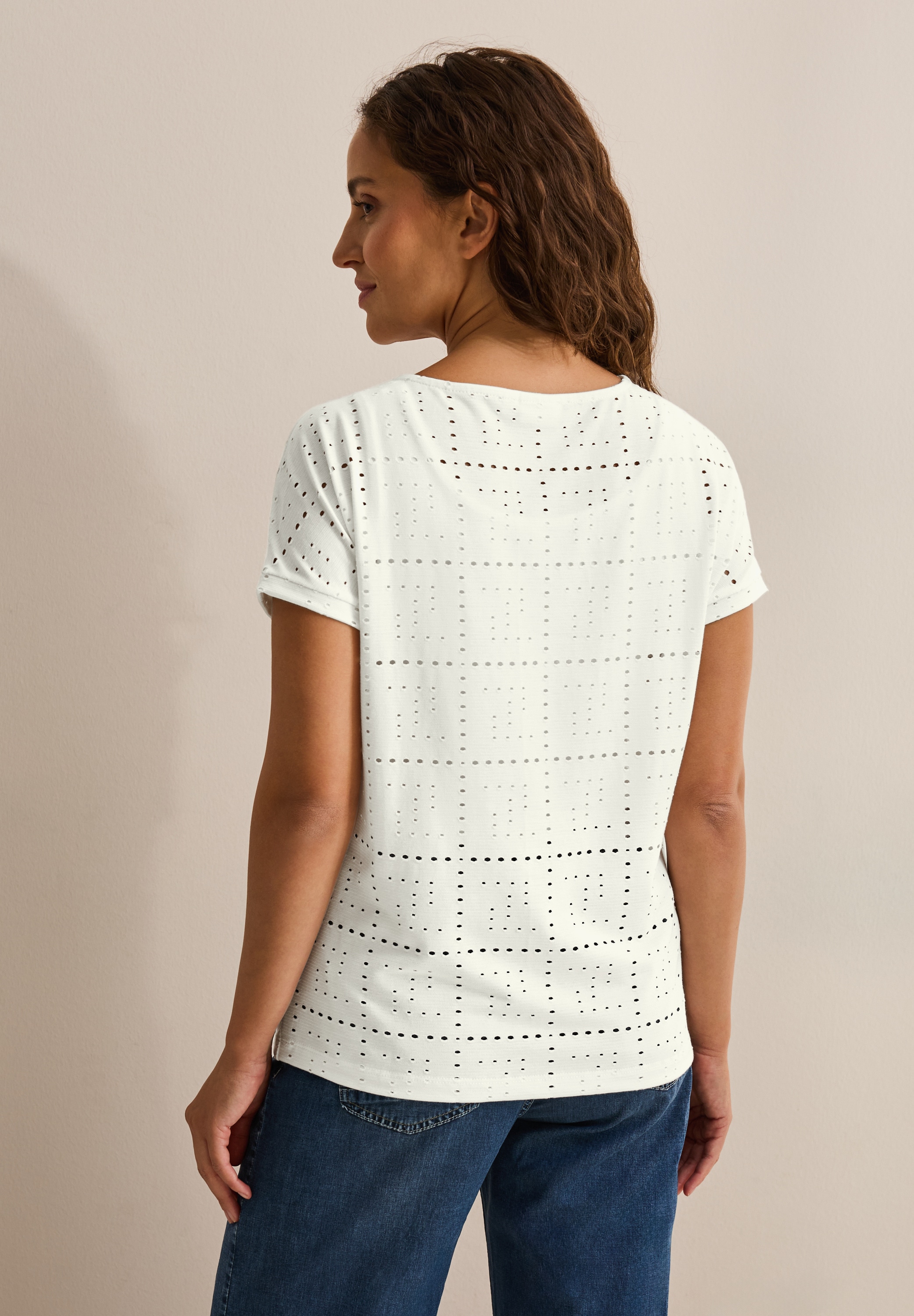 Cecil T-Shirt, mit Lochmuster