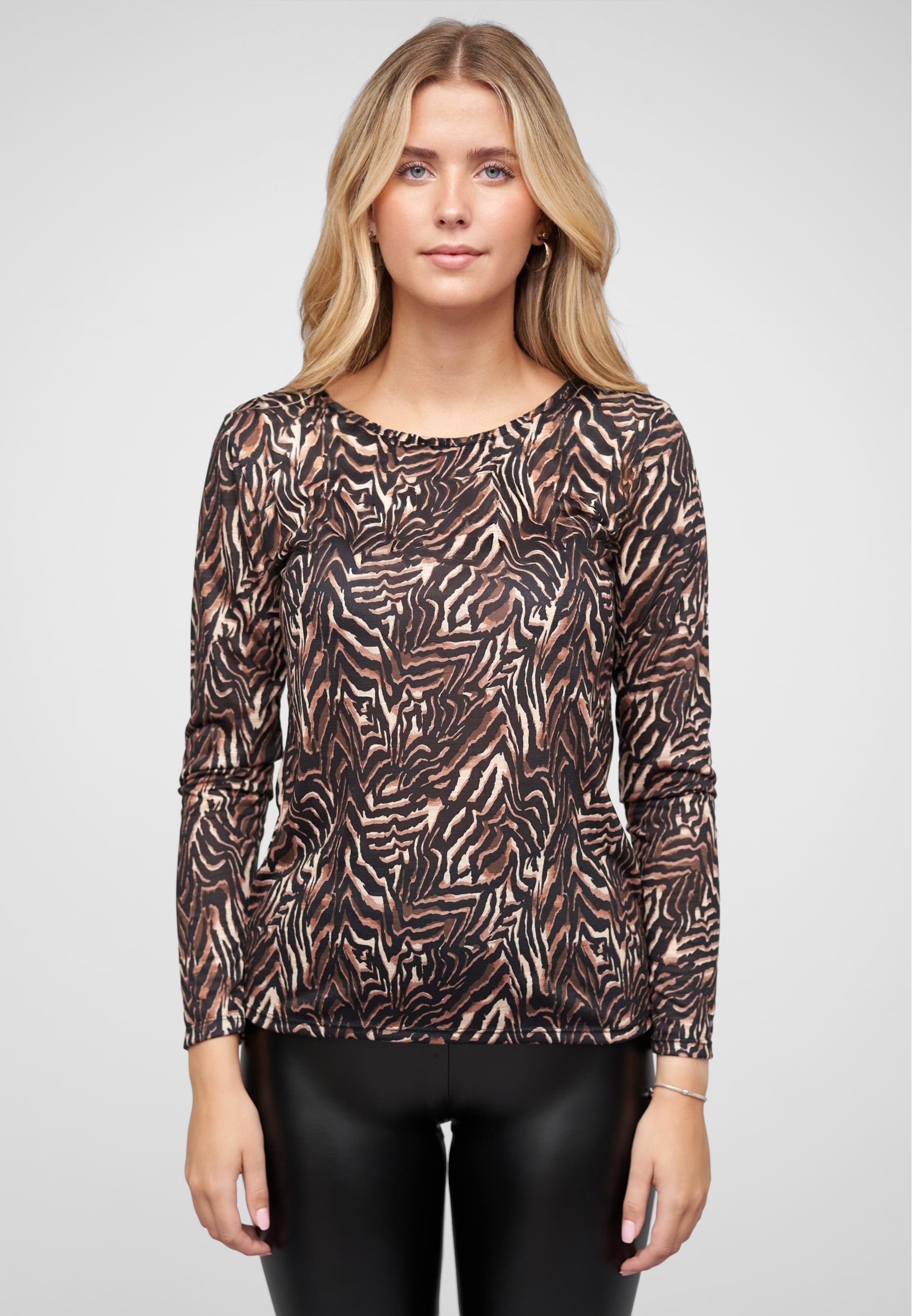 CLOUD 5IVE Longsleeve »CLOUD 5IVE Langarm Shirt Longsleeve mit Animal Print«, (1 tlg.)