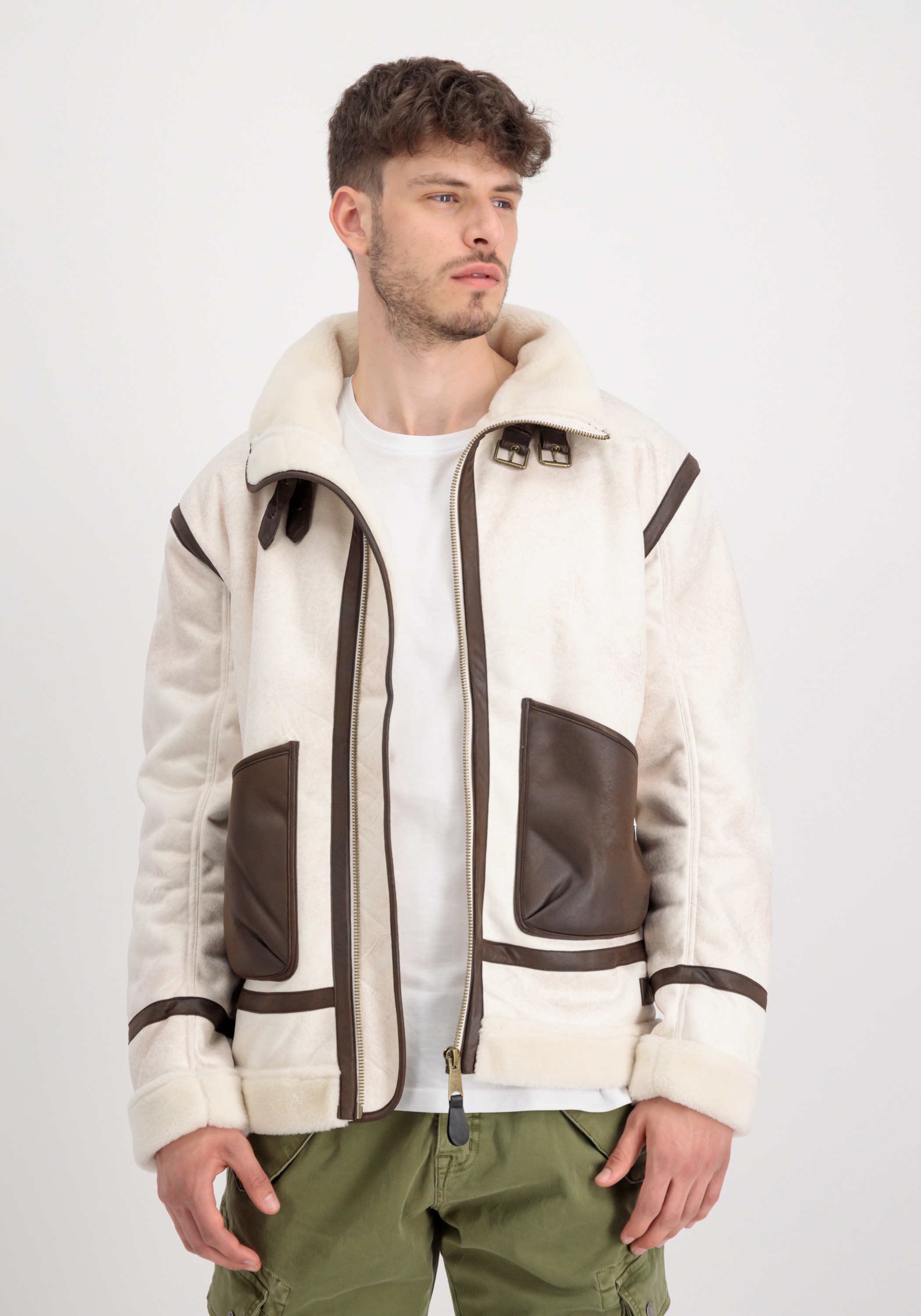 Alpha Industries Lederjacke "Alpha Industries Men - Leather & Vegan Jackets B-3 Arctic"