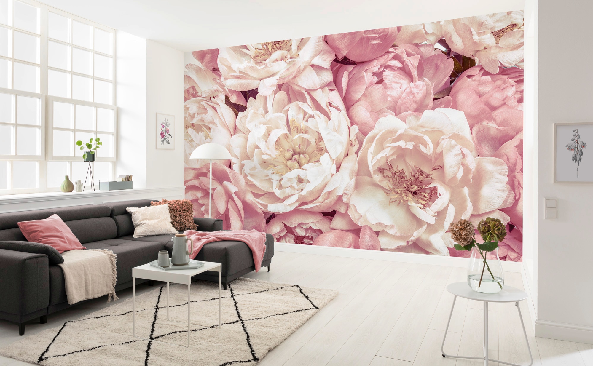 Komar Vliestapete »Vlies - Peonies - Größe 368 x 248 cm«, bedruckt, Wohnzimmer, Schlafzimmer